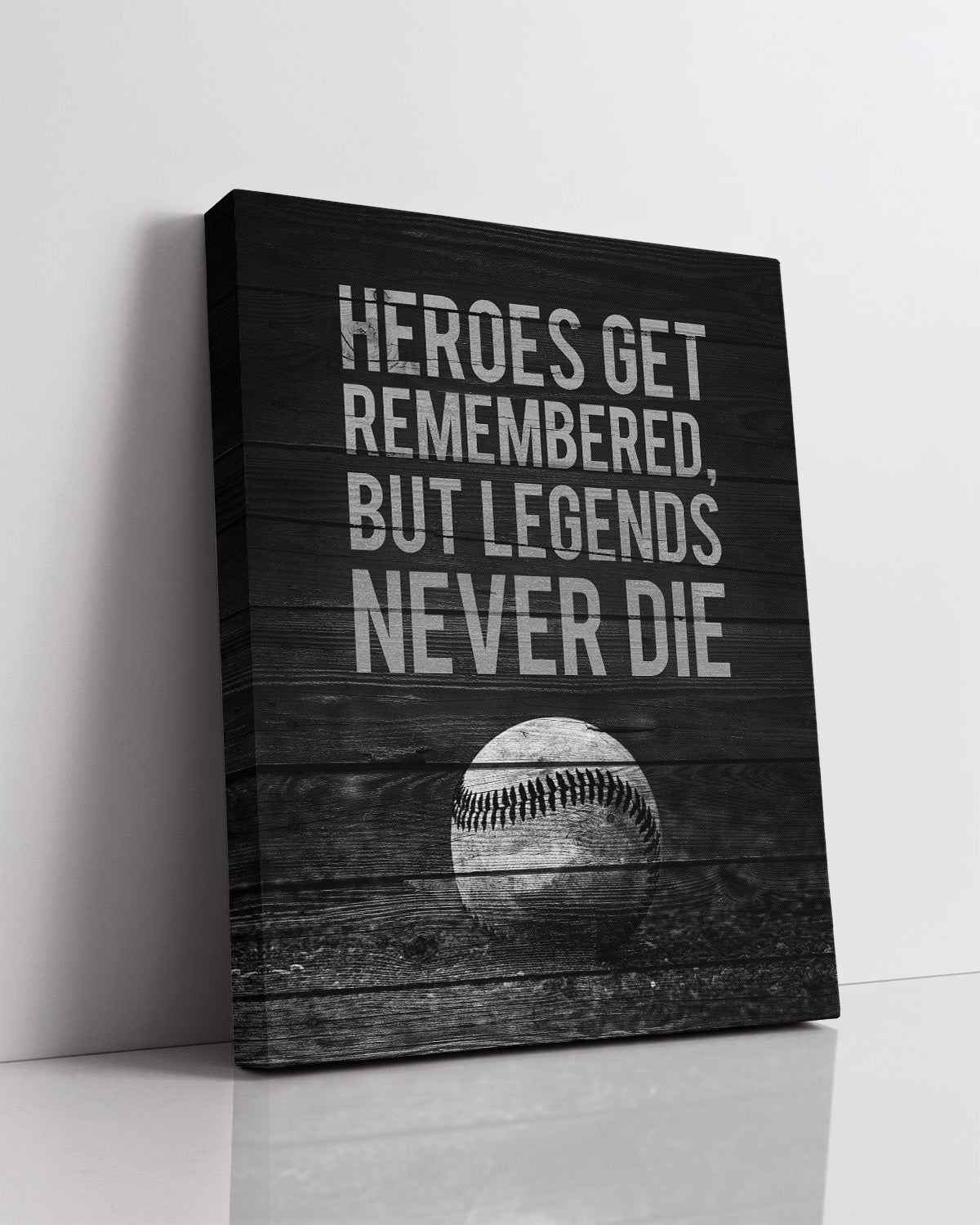 Heroes Get Remembered Legends Never Die - Baseball Motivational Sports Quotes - Baseball Wall Art for Boys Bedroom, Baseball Coach Gift - Inspirational Baseball Wall Decor