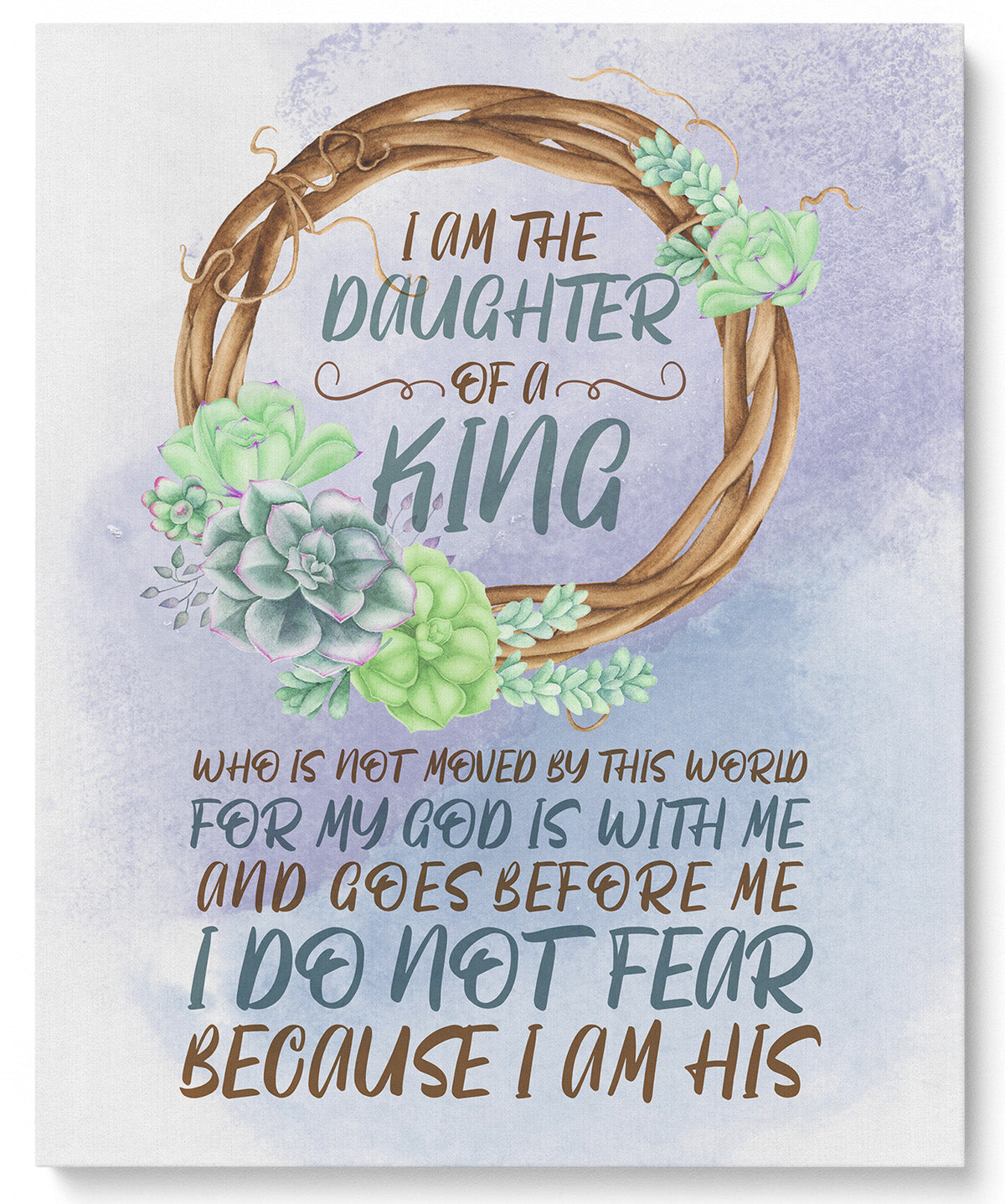 I Am The Daughter Of A King Religious Wall Decor - Christian Bible Verse Wall Art - Bedroom Aesthetic Home Decor - Gift for Women Girls Teen Tweens