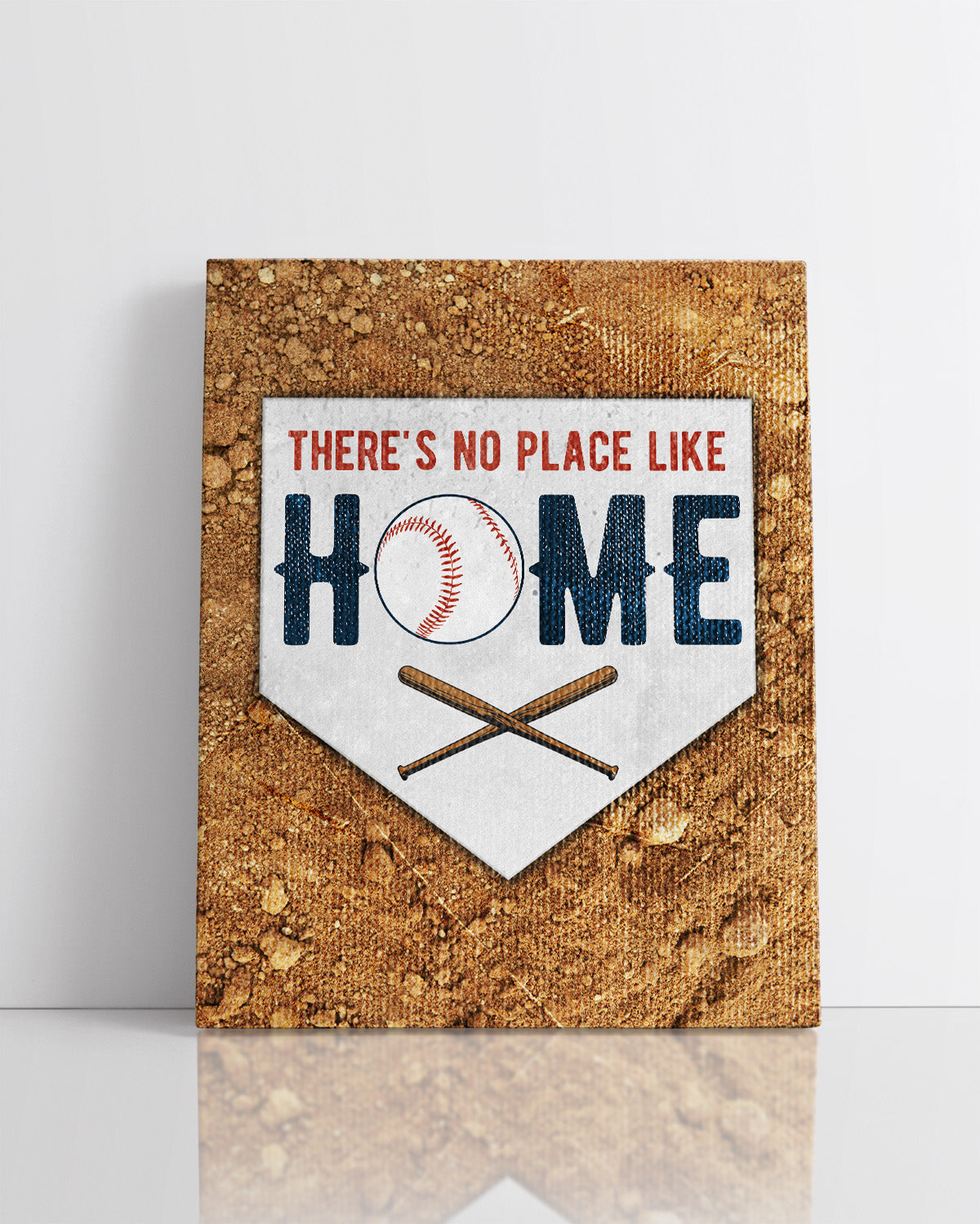 There's No Place Like Home - Baseball Motivational Sports Quotes - Baseball Wall Art for Boys Bedroom, Baseball Coach Gift - Inspirational Baseball Wall Decor