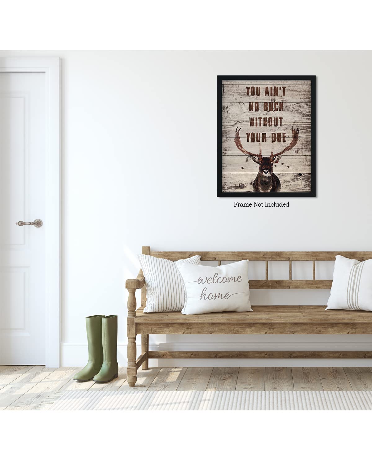 You Ain't No Buck Without Your Doe - Hunting Decor - Hunting Wall Art Decor - Gifts for Hunters - Rustic Hunting Cabin Decor - Farmhouse Hunting Wall Decor