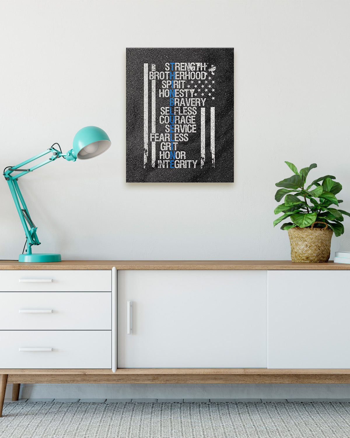 Thin Blue Line Wall Art Print - Law Enforcement Prints - Police Officer Gifts - Police Academy Graduation - Police Officer Wall Decor - Law Enforcement Appreciation Gift