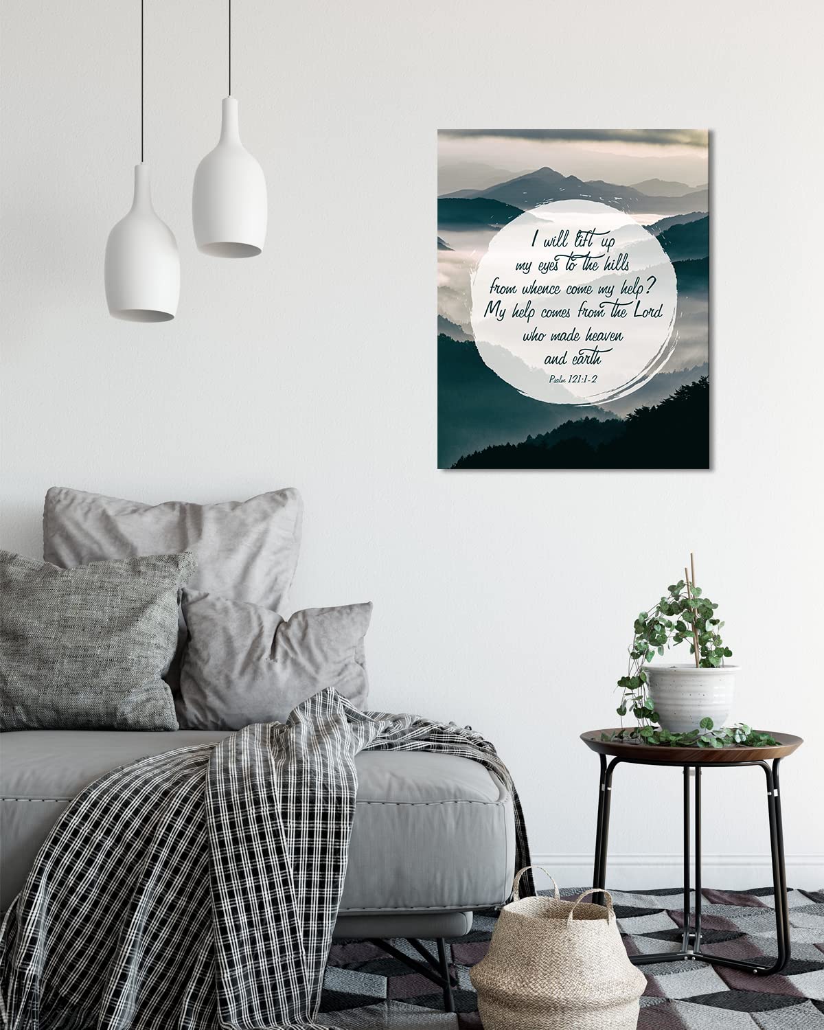 My Help Comes From The Lord - Psalm 121:1-2 Bible Verse - Christian Home Decor - Religious Scriptures Wall Art