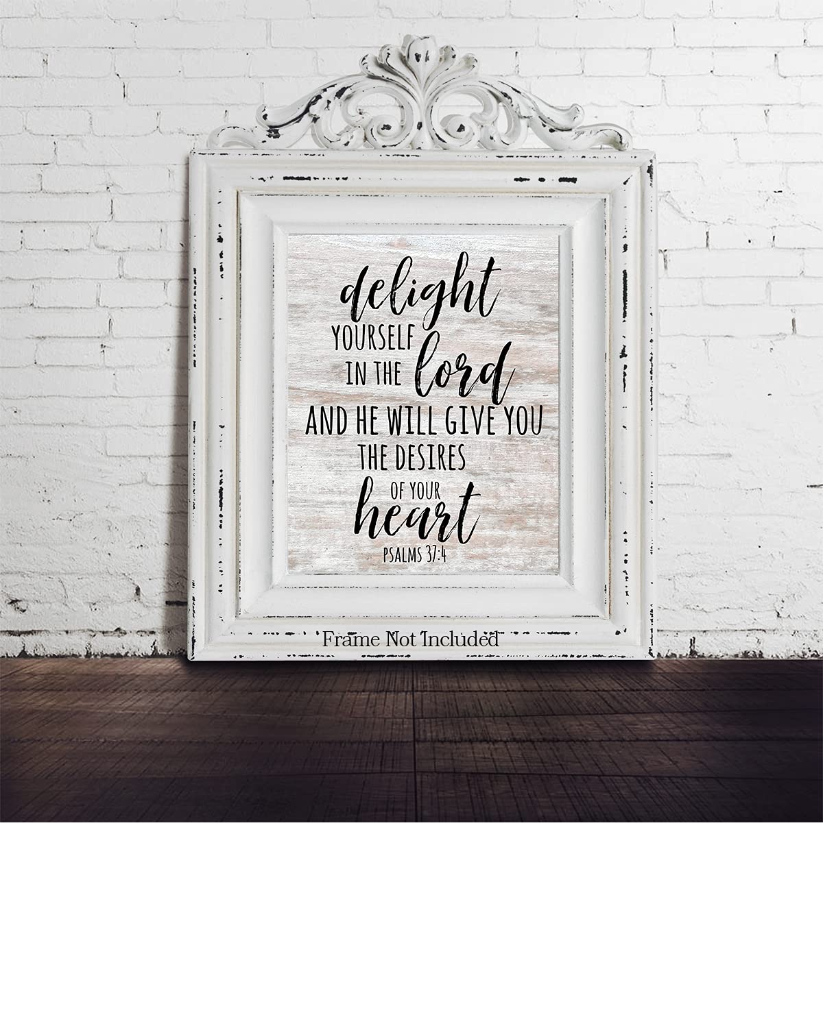 Delight yourself in the Lord, Psalm 37:4 bible verse - Christian home decor - Motivational wall art for farmhouse decor - Christmas gifts for women
