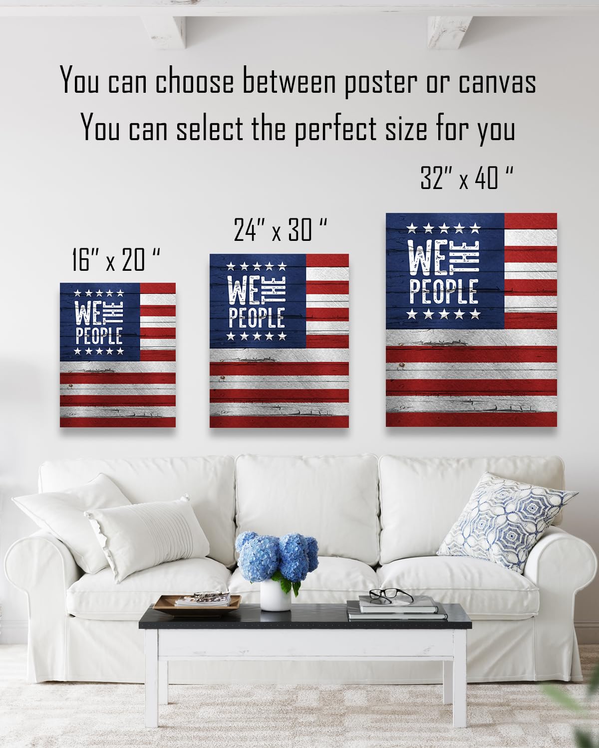 American Flag Wall Art - Patriotic Wall Decor - Veterans, Memorial Day and 4th of July Canvas - Farmhouse Decor - Gift for Americana History Buffs Military Vets Patriots