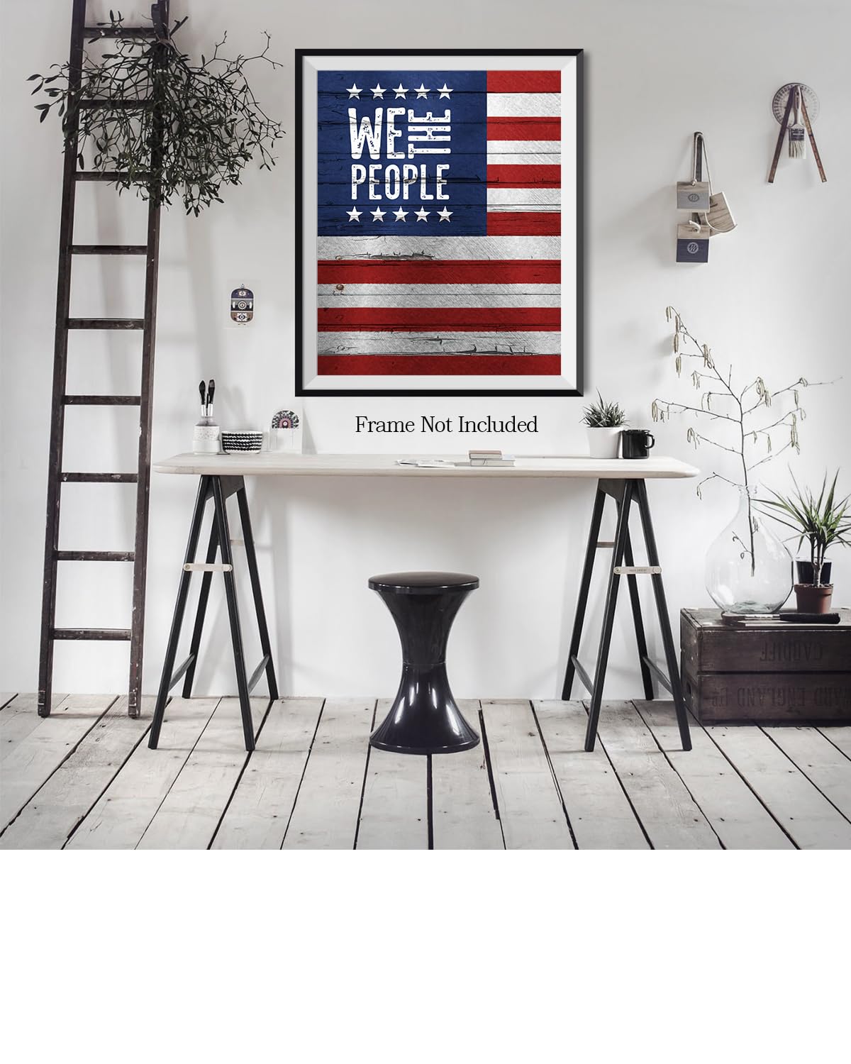 American Flag Wall Art - Patriotic Wall Decor - Veterans, Memorial Day and 4th of July Canvas - Farmhouse Decor - Gift for Americana History Buffs Military Vets Patriots