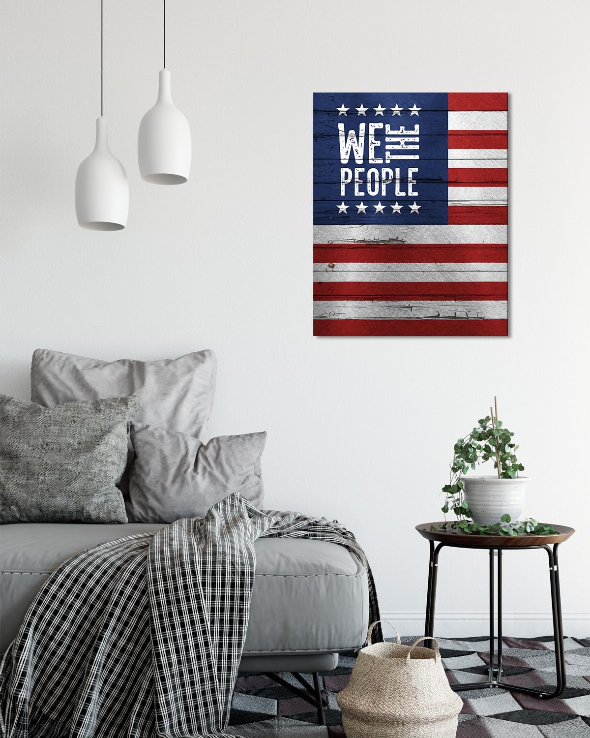 American Flag Wall Art - Patriotic Wall Decor - Veterans, Memorial Day and 4th of July Canvas - Farmhouse Decor - Gift for Americana History Buffs Military Vets Patriots