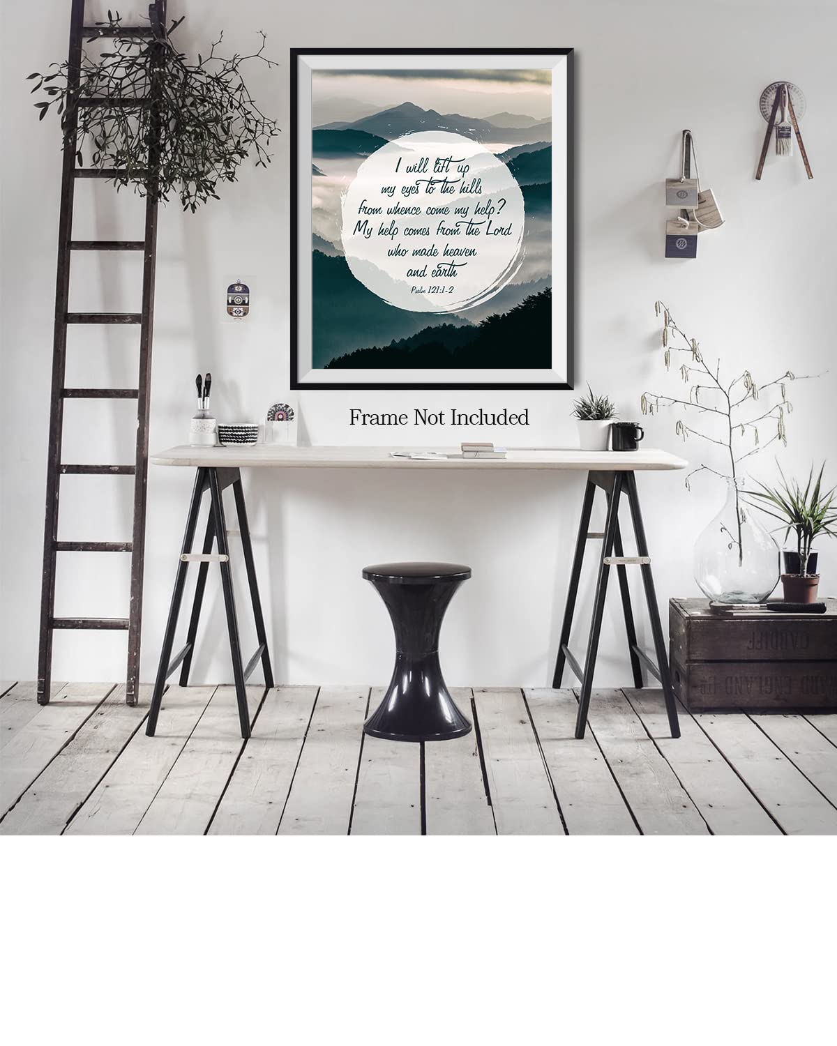 My Help Comes From The Lord - Psalm 121:1-2 Bible Verse - Christian Home Decor - Religious Scriptures Wall Art