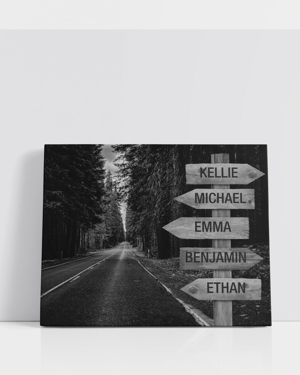 Customizable Family Wall Art Canvas - (Multi-Name Family members) - Family Personalized Forest Custom Horizontal Canvas