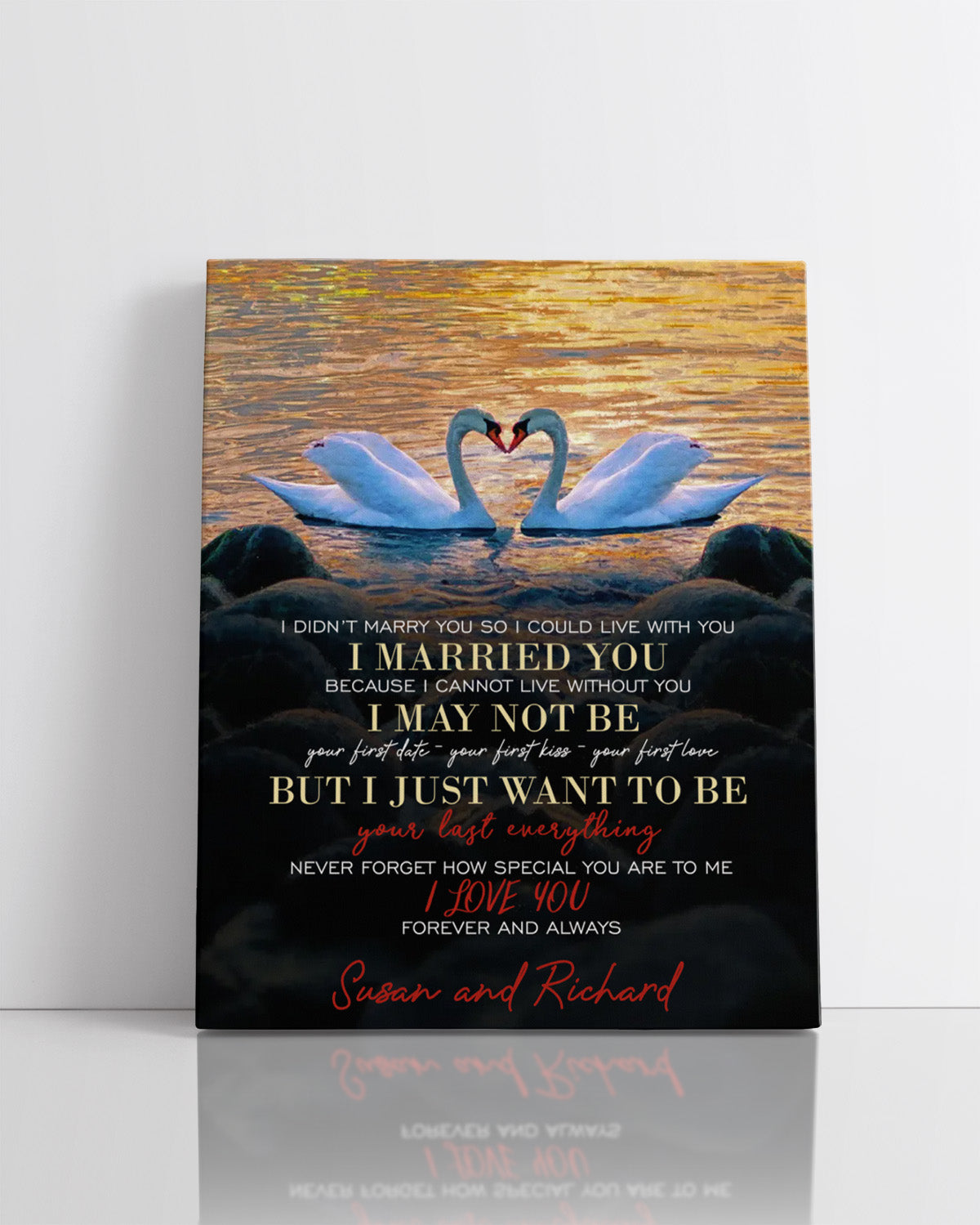 I Married You Customizable Couple Wall Art Canvas - Personalized Love Canvas