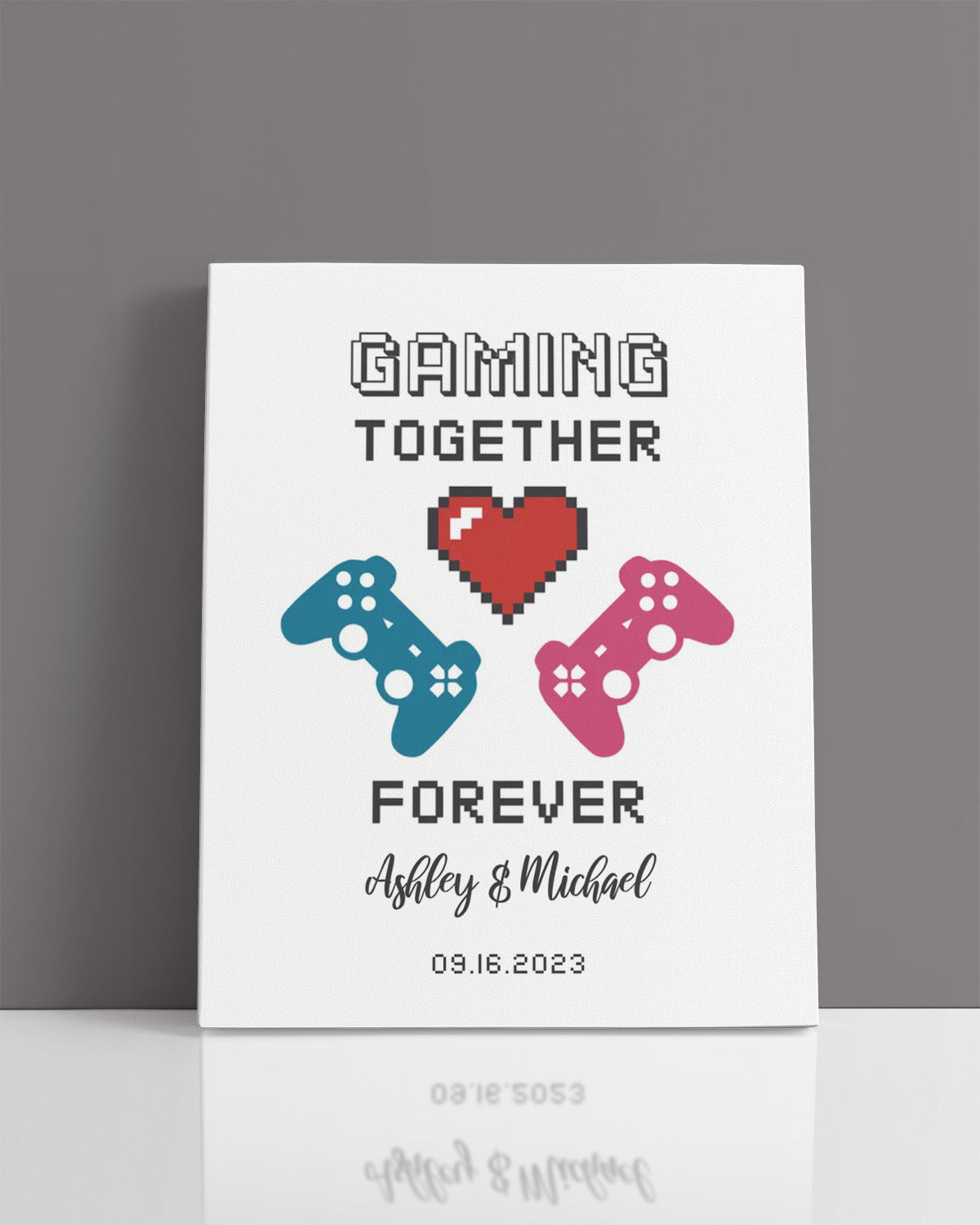 Gaming Together Forever - Customizable Wall Decor Canvas Art for gamers - Great gift for a wedding or anniversary