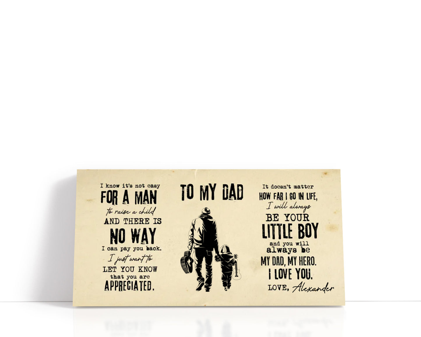 To my Dad from Son wall art - My Dad my Hero - Dad gifts