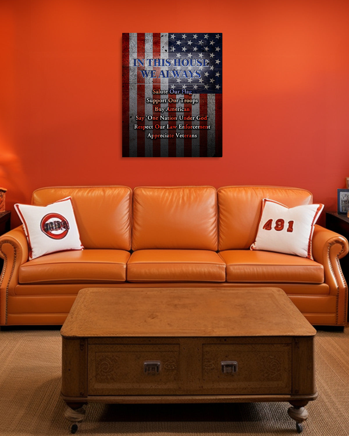 In This House - American Pride Wall Art - Patriotic Wall Decor - American Patriotic Decor - Military Wall Decor - Patriot Decorations - Gifts for Men or Women