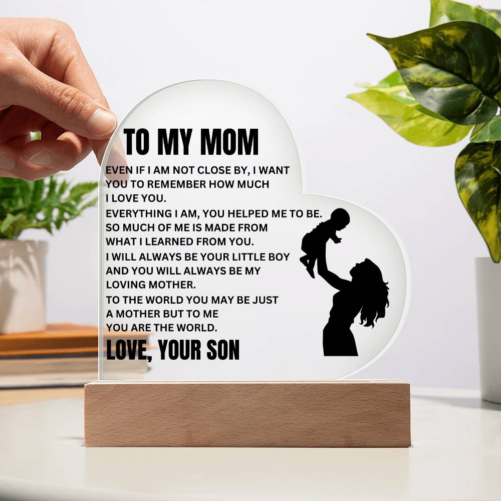 [ALMOST SOLD OUT] TO MY MOM  -LOVING MOTHER  - HEART ACRYLIC PLAQUE
