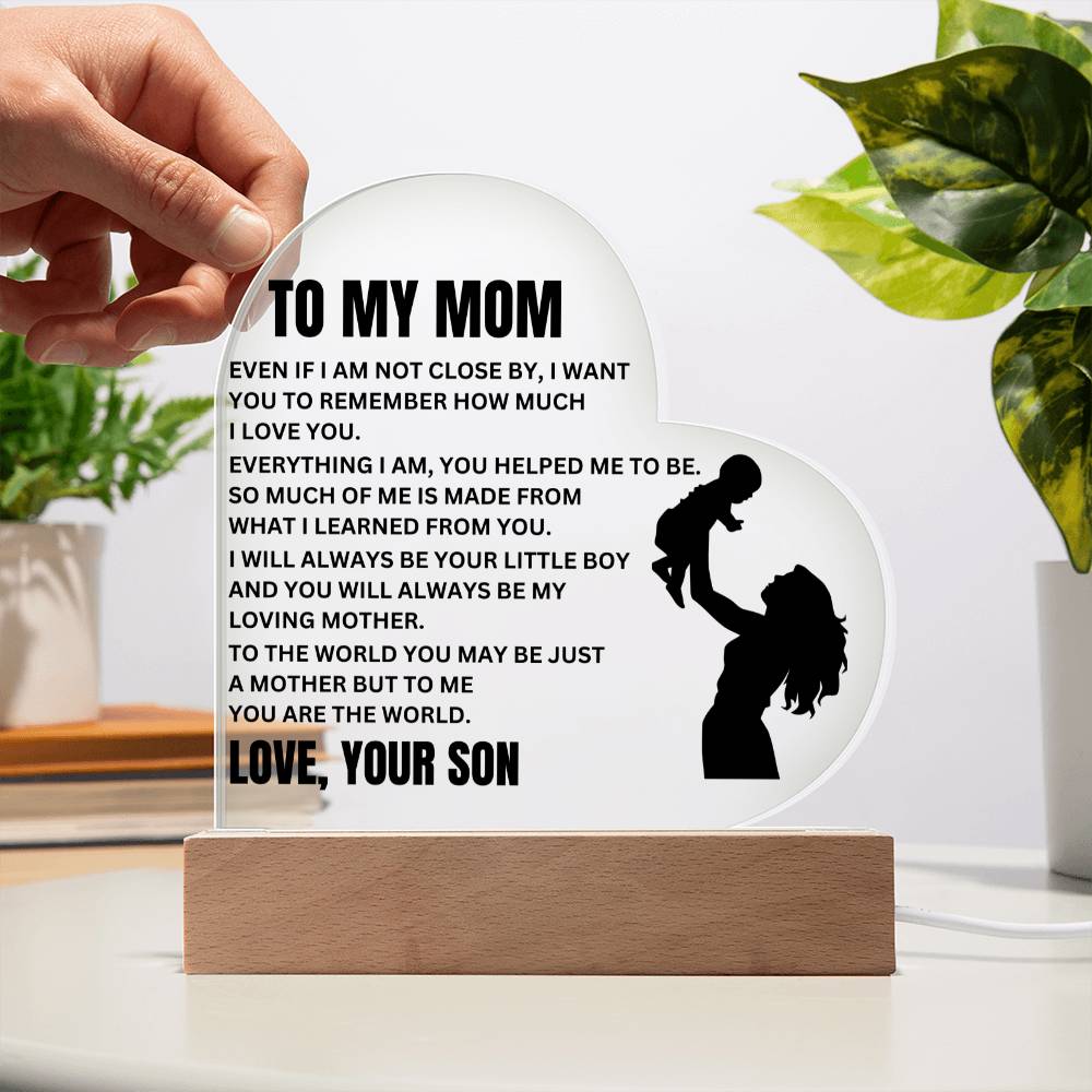 [ALMOST SOLD OUT] TO MY MOM  -LOVING MOTHER  - HEART ACRYLIC PLAQUE
