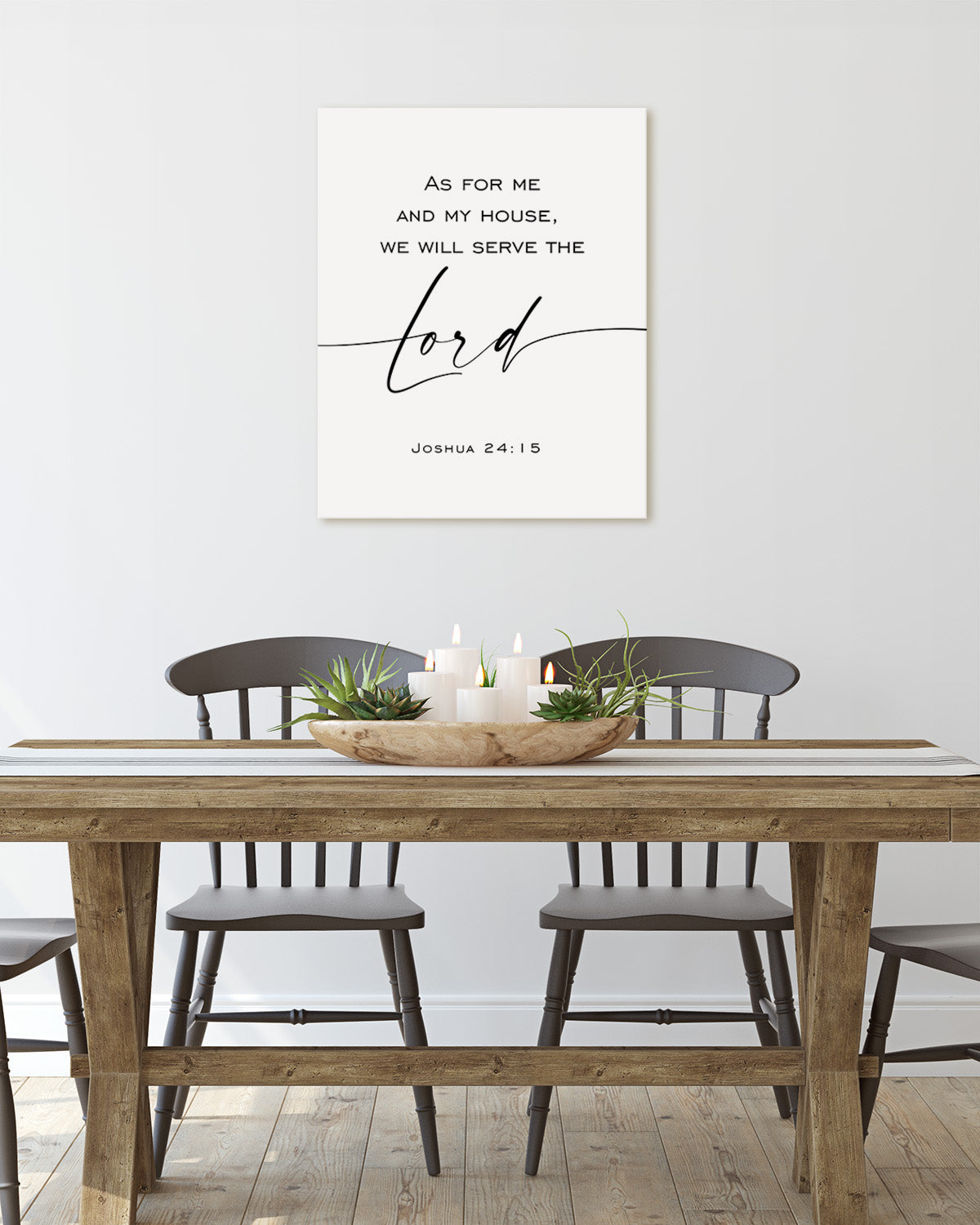 Bible Verses Wall Decor - We will serve the lord - Canvas Religious Wall Art