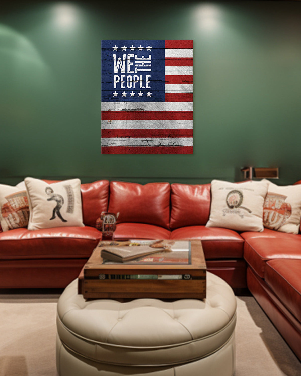 American Flag Wall Art - Patriotic Wall Decor - Veterans, Memorial Day and 4th of July Canvas - Farmhouse Decor - Gift for Americana History Buffs Military Vets Patriots