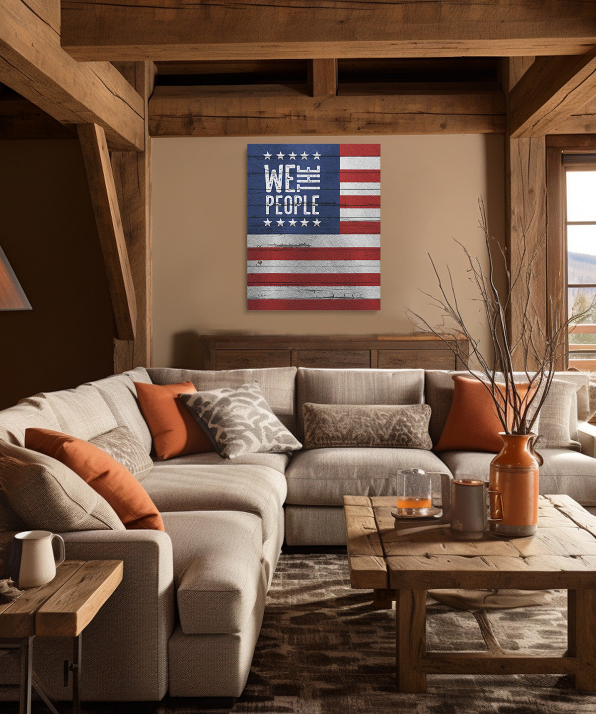 American Flag Wall Art - Patriotic Wall Decor - Veterans, Memorial Day and 4th of July Canvas - Farmhouse Decor - Gift for Americana History Buffs Military Vets Patriots