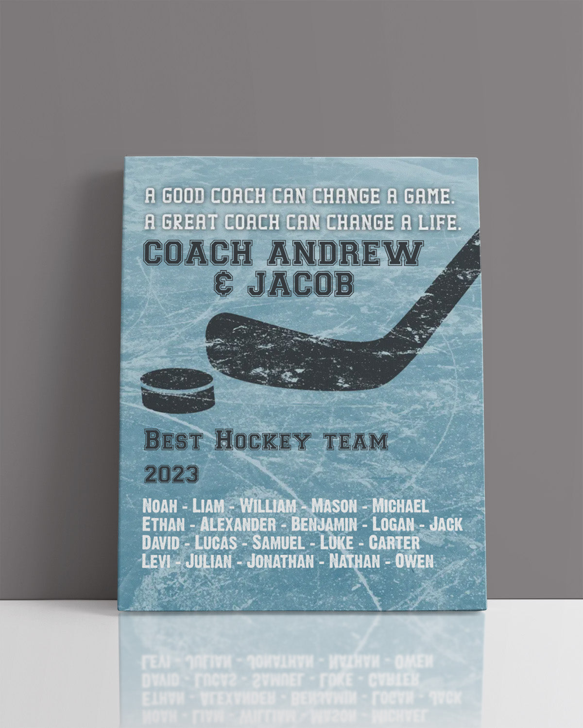 Hockey Coach Appreciation Gift - Customize With Athlete Names, Coach's Names, Team Name, Year or Season - Motivational Sports -  Coach's Quote