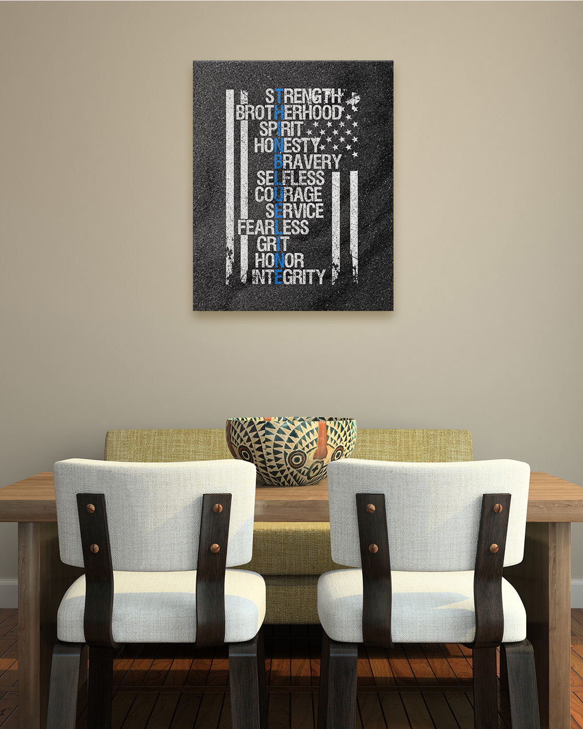 Thin Blue Line Wall Art Print - Law Enforcement Prints - Police Officer Gifts - Police Academy Graduation - Police Officer Wall Decor - Law Enforcement Appreciation Gift