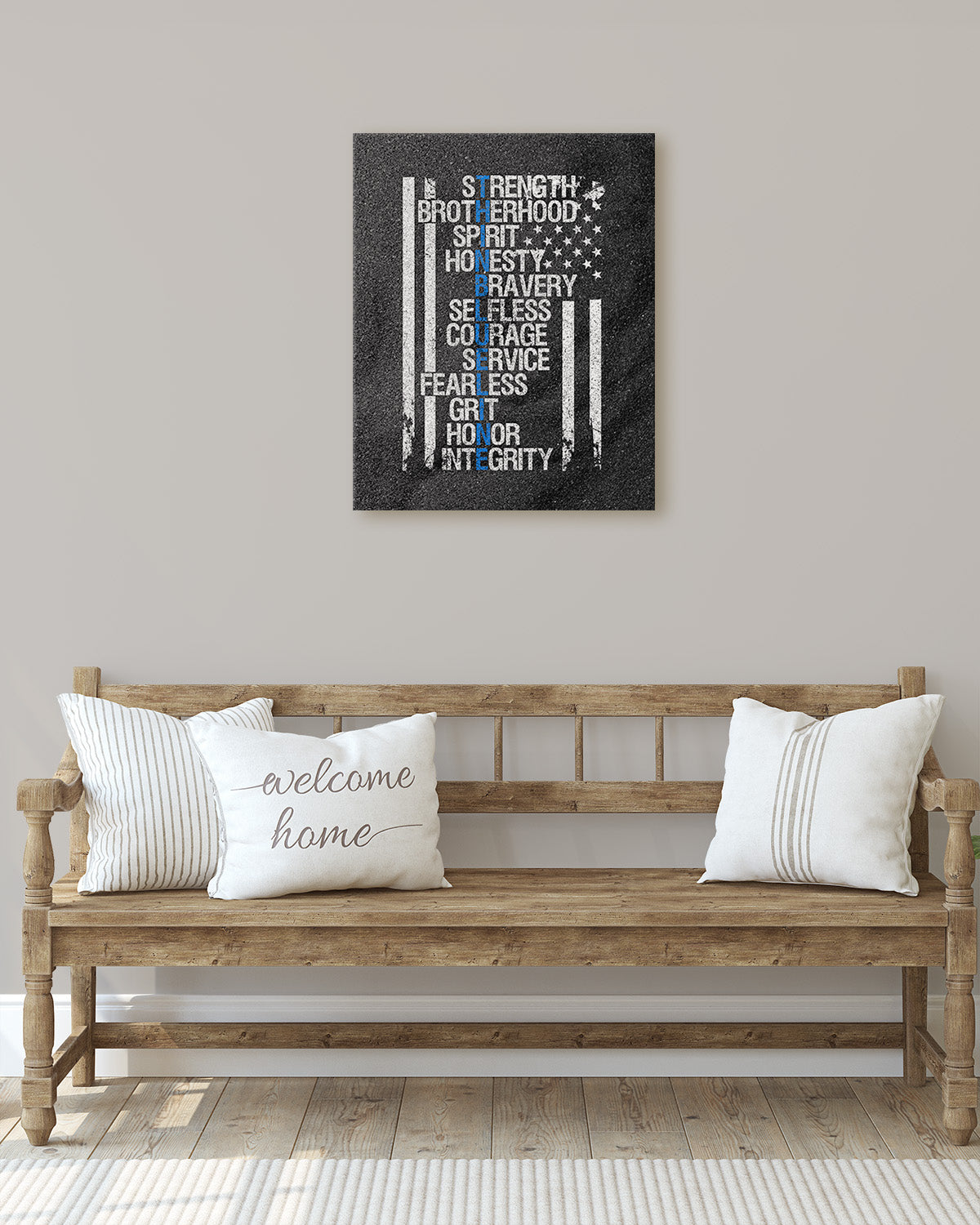 Thin Blue Line Wall Art Print - Law Enforcement Prints - Police Officer Gifts - Police Academy Graduation - Police Officer Wall Decor - Law Enforcement Appreciation Gift