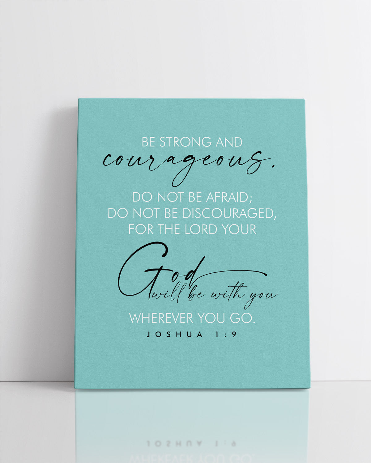 Christian Gifts for Women - Religious Room Decor - Bible Verses Wall Art - Turquoise Blue Spiritual Gifts - Inspirational Quotes - Joshua 1:9 Home Kitchen Bedroom Decor