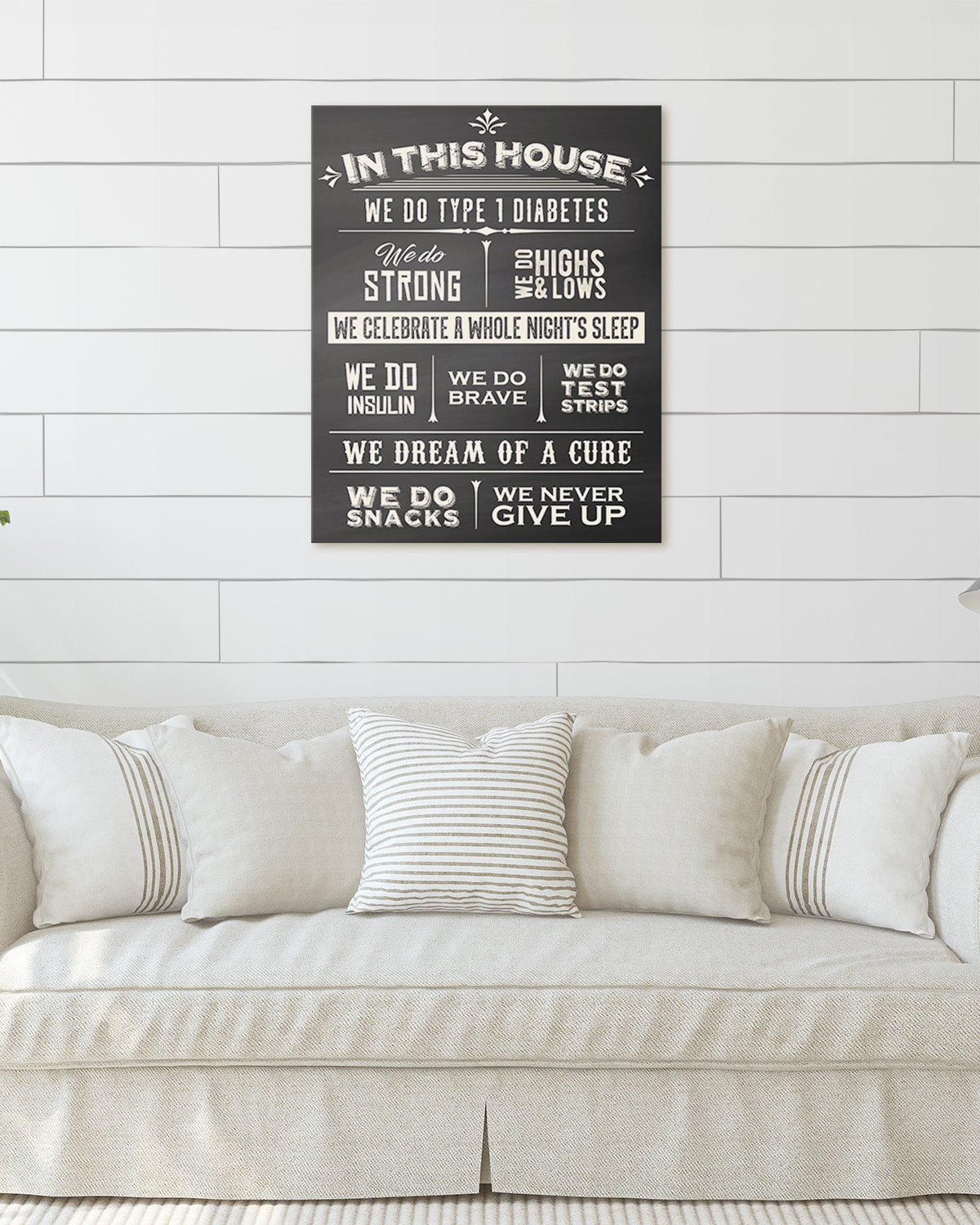 Type One Diabetes Awareness - In This House Wall Art - Diabetes Canvas - Diabetic Wall Decor - Type 1 Diabetes Art - Diabetes Gifts