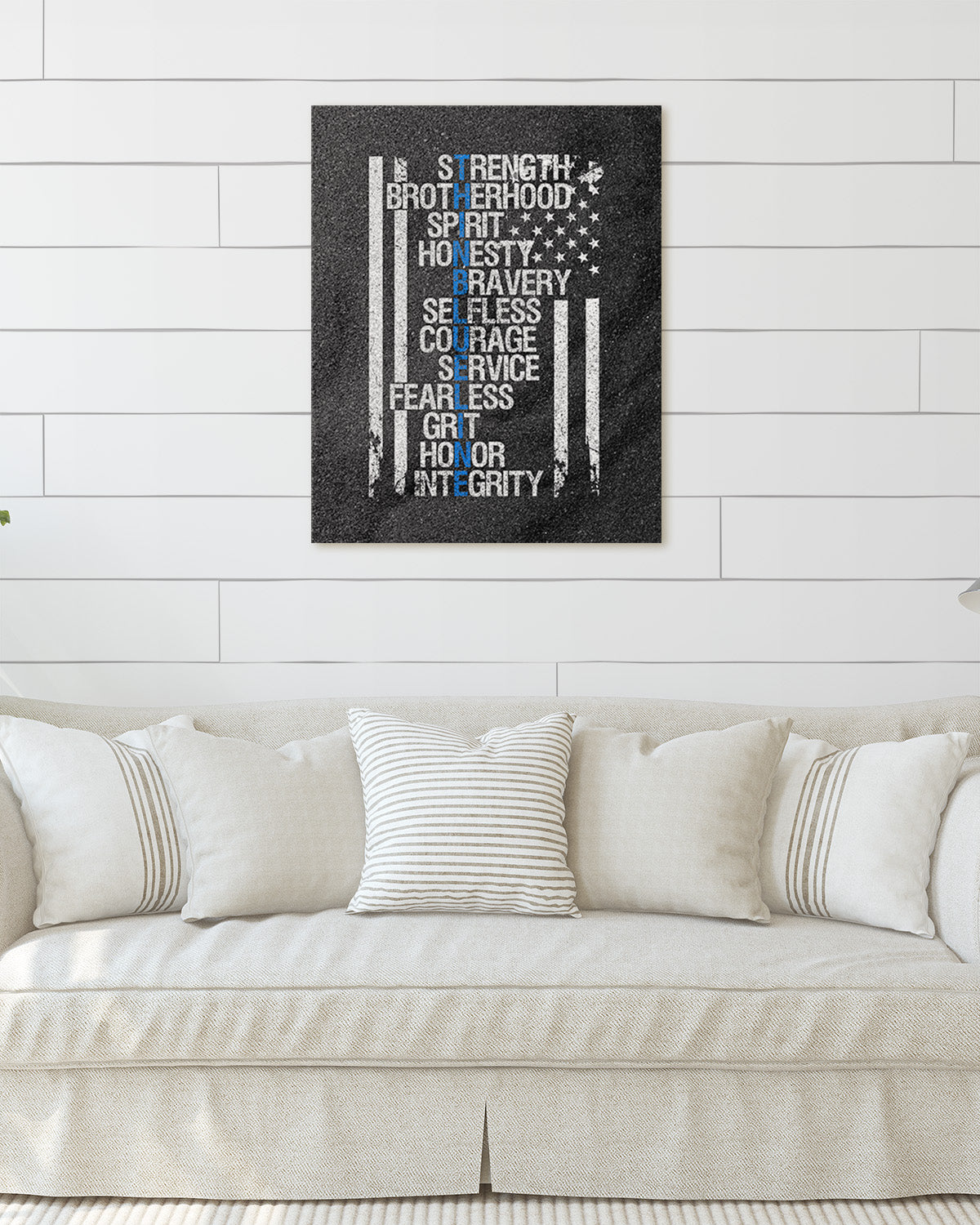 Thin Blue Line Wall Art Print - Law Enforcement Prints - Police Officer Gifts - Police Academy Graduation - Police Officer Wall Decor - Law Enforcement Appreciation Gift