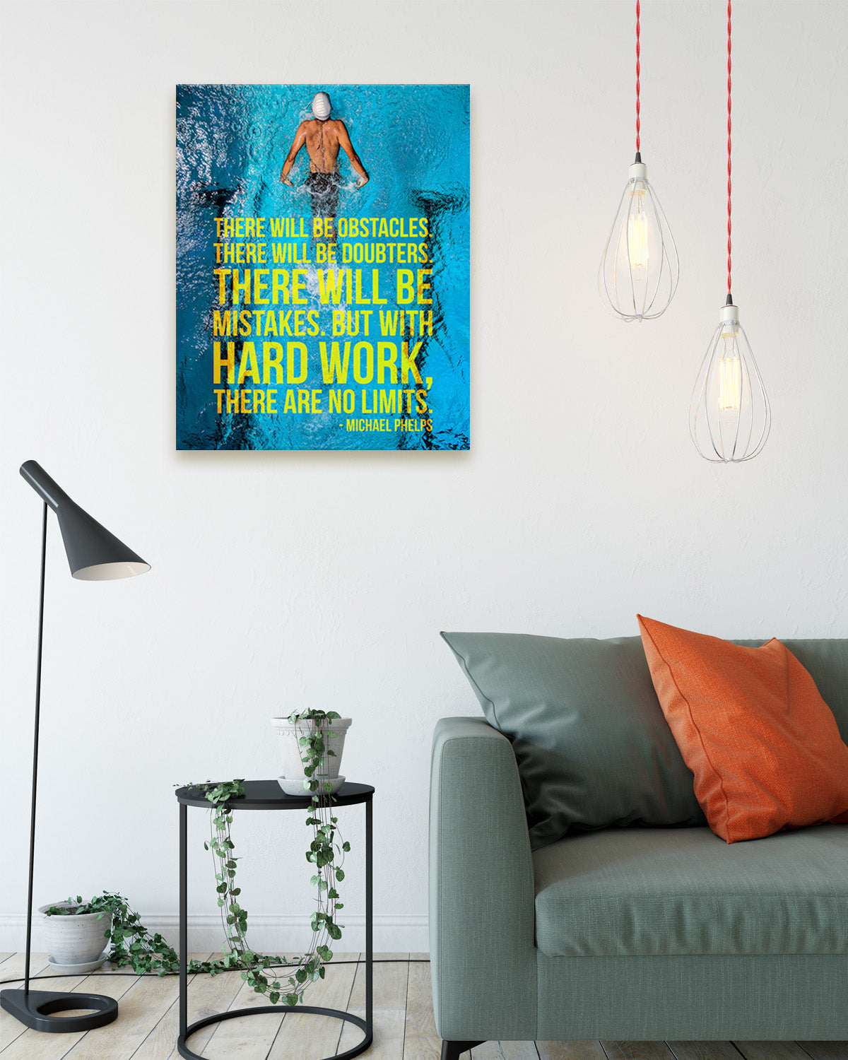 Michael Phelps inspirational wall decor - Motivational wall art for swimming enthusiasts - Positive affirmations wall decor