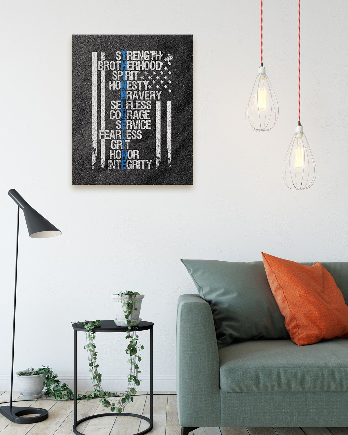 Thin Blue Line Wall Art Print - Law Enforcement Prints - Police Officer Gifts - Police Academy Graduation - Police Officer Wall Decor - Law Enforcement Appreciation Gift