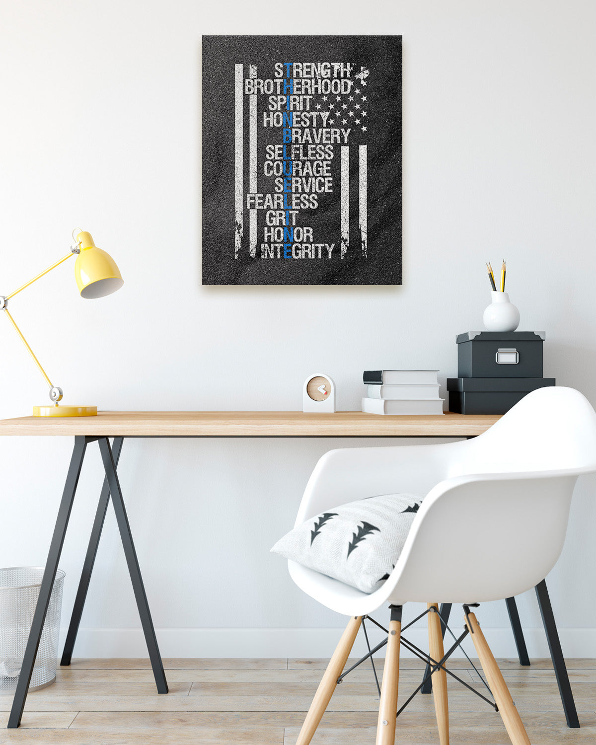 Thin Blue Line Wall Art Print - Law Enforcement Prints - Police Officer Gifts - Police Academy Graduation - Police Officer Wall Decor - Law Enforcement Appreciation Gift