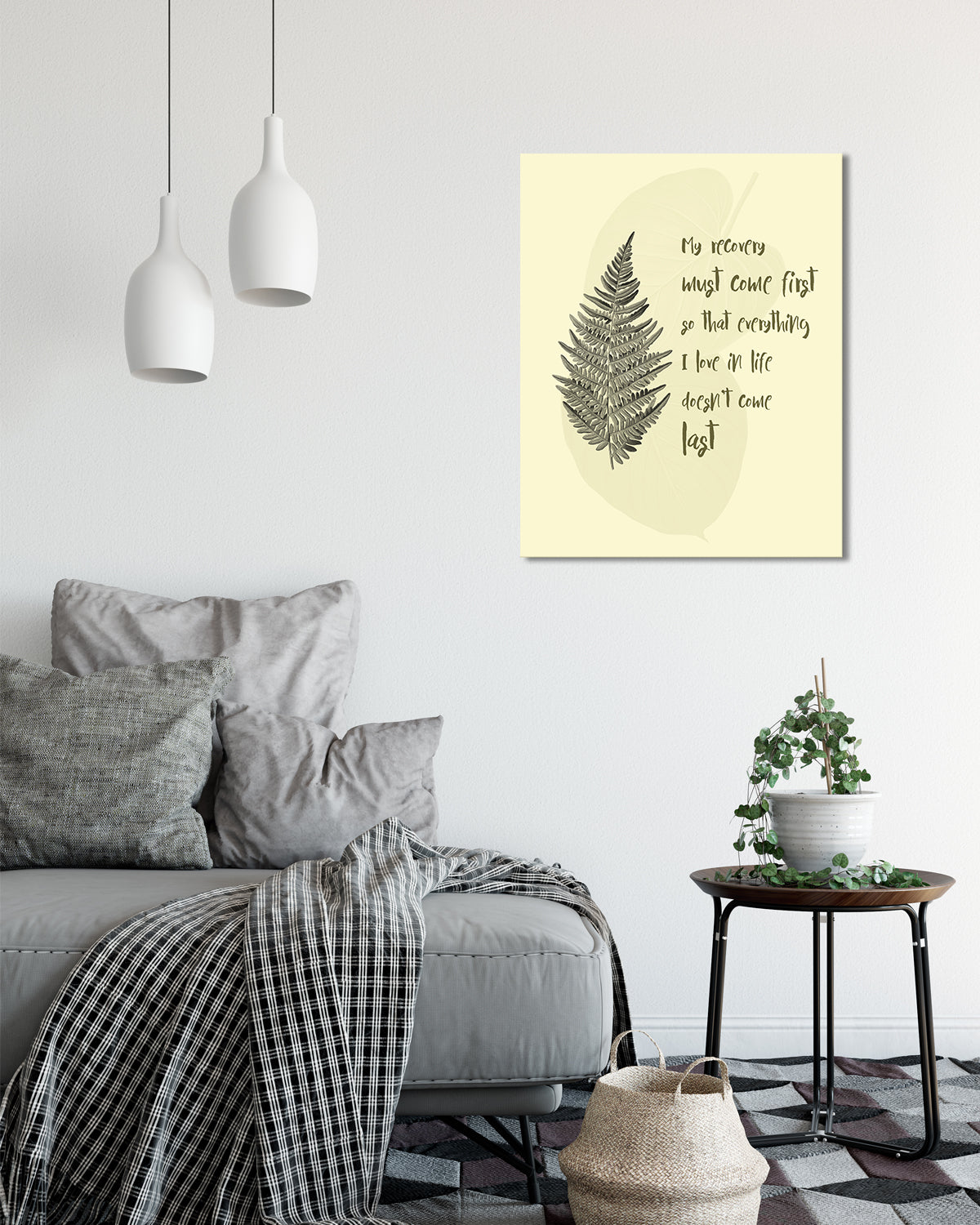 Recovery Quote Canvas - Addiction Recovery Wall Art Decor  - Sobriety Anniversary - unframed artwork printed on canvas