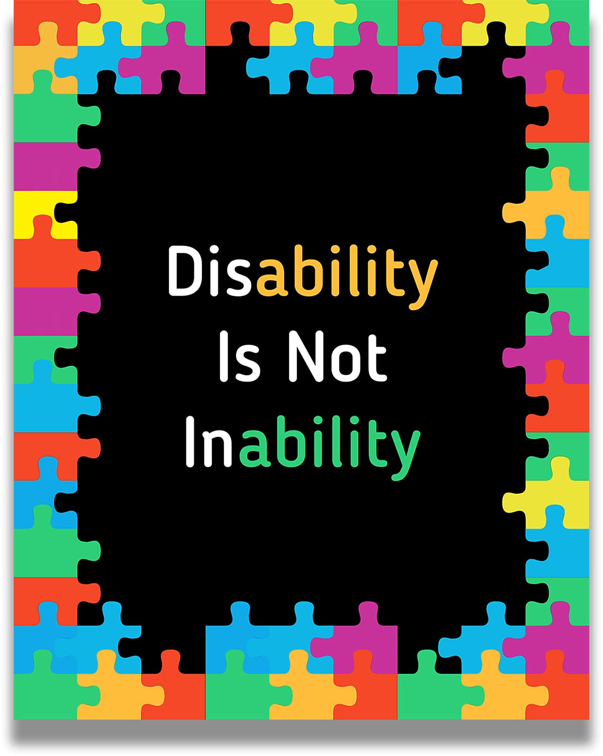 Disability Is Not Inability | Autism Awareness Decor | Autism Classroom | Boho Rainbow Decor Classroom | Autism Sign | Autism Art Wall Decor Classroom | Autistic decorations