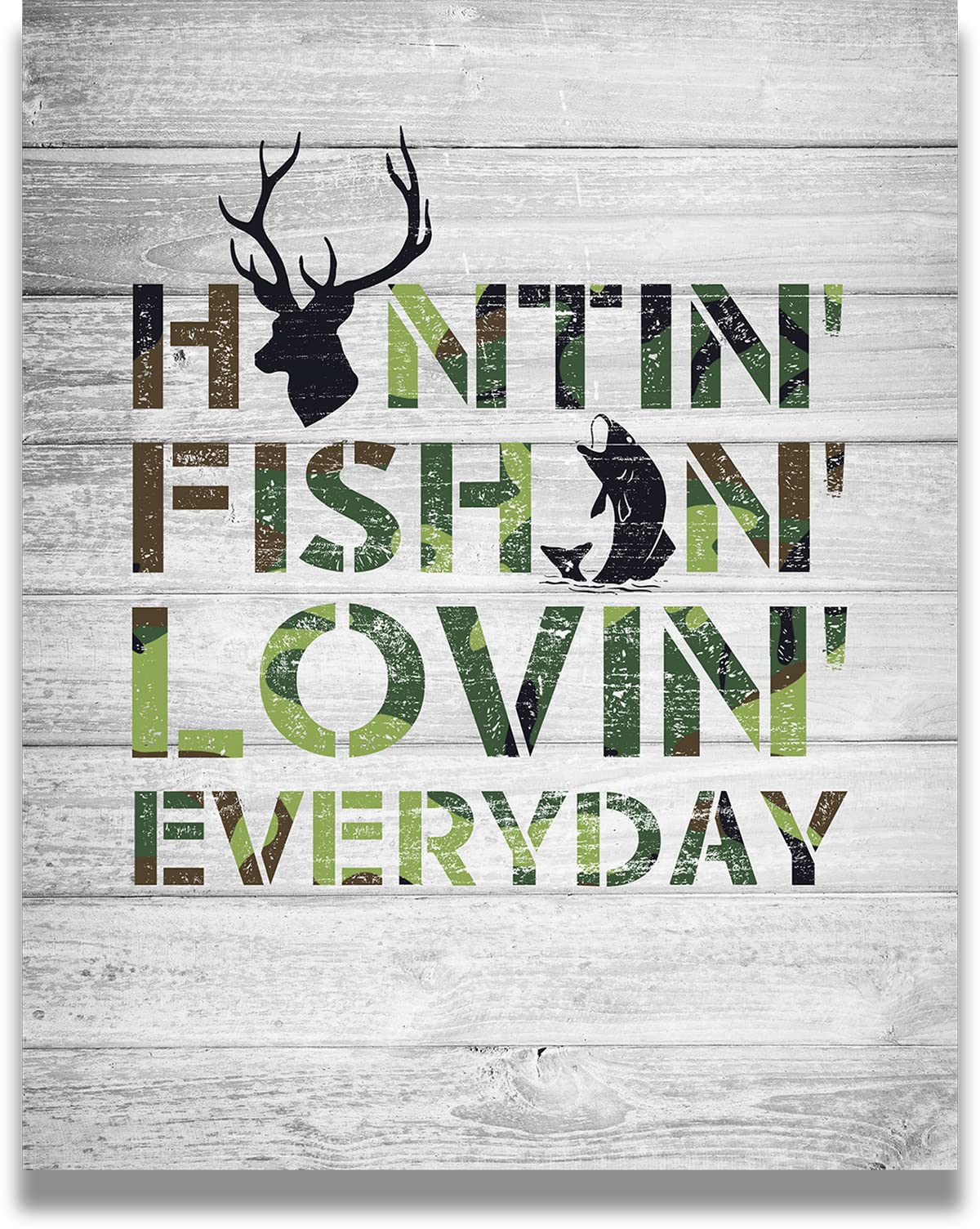 Fishing and Hunting Decor - Hunting Wall Art Decor - Gifts for Hunters & Fisherman - Rustic Hunting Cabin Decor - Farmhouse Hunting Wall Decor