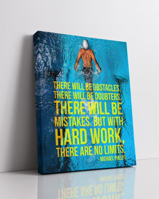 Michael Phelps inspirational wall decor - Motivational wall art for swimming enthusiasts - Positive affirmations wall decor