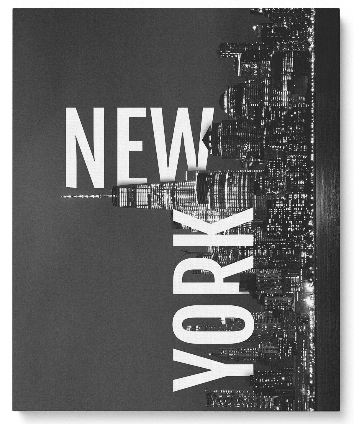 New York City Skyline Black and White Wall Art - NYC Room Decor - Cityscape Travel Destination Home Decor - Great New York Souvenir for Bathroom Decor