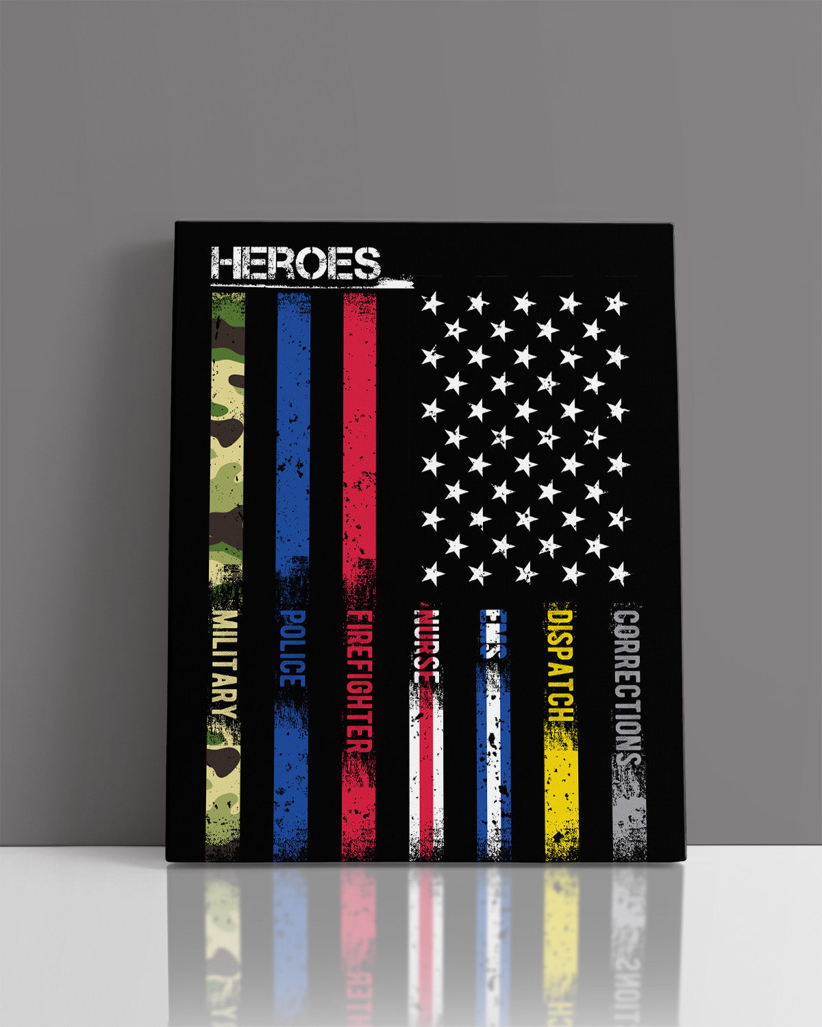 Heroes - Wall Decor Art Print with a black background