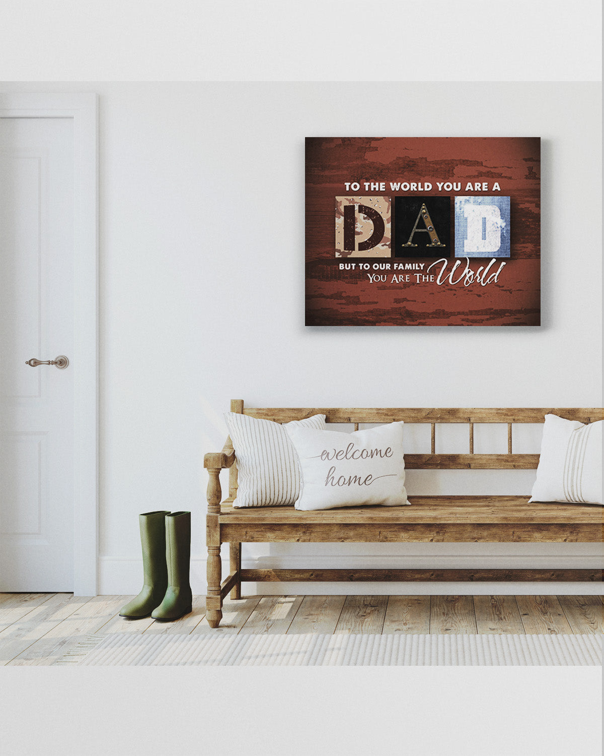 To The World You Are A Dad - Wood Style Background Finish