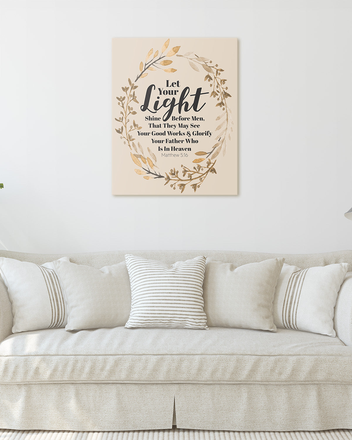 Govivo Let Your Light Shine Matthew 5:16 bible verse decor - Christian inspirational wall decor - Scripture quote home decor gifts for women, girls, men and boys