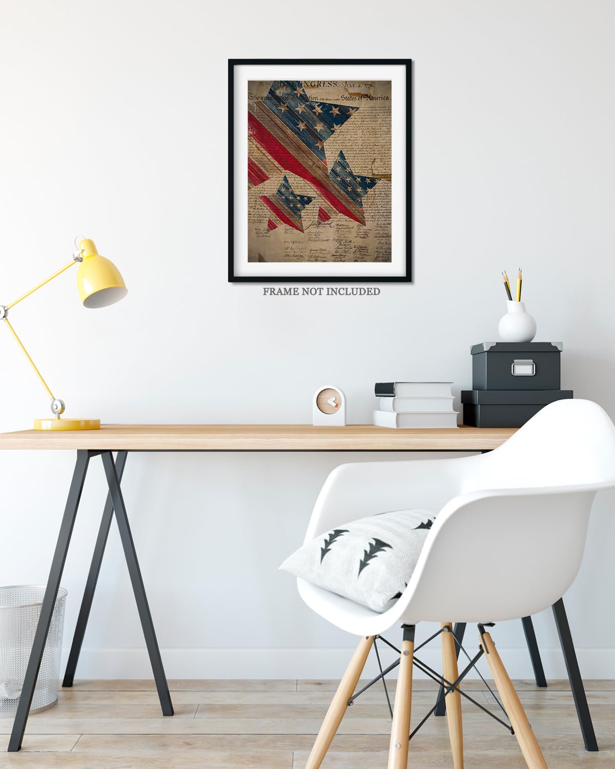 Declaration of Independence Wall Art Canvas - Patriotic Wall Decor - Memorial Day, 4th of July Gift for Americana, US History Buffs, Military Veterans Patriots