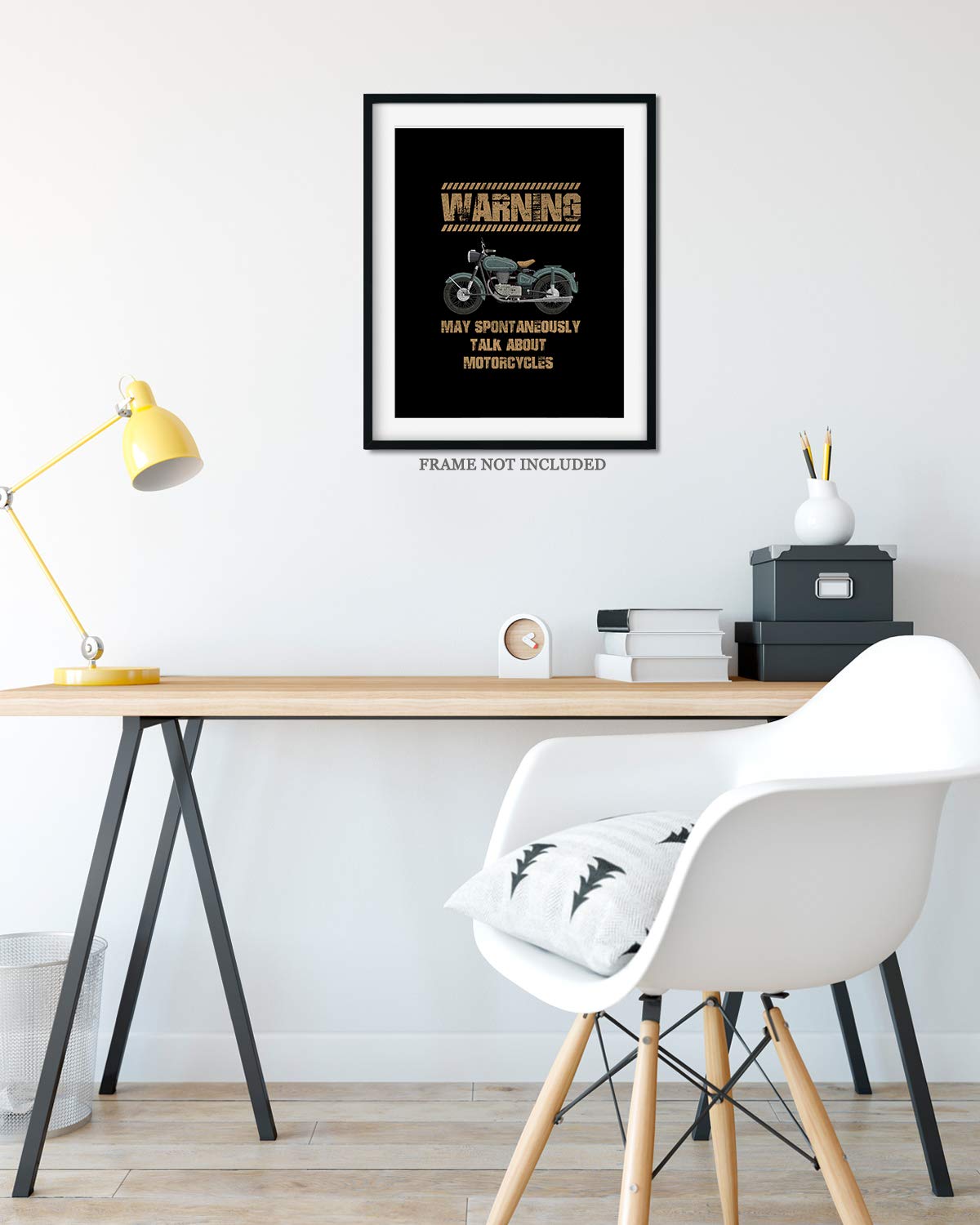 Warning May Spontaneously Talk About Motorcycles Wall Decor Art