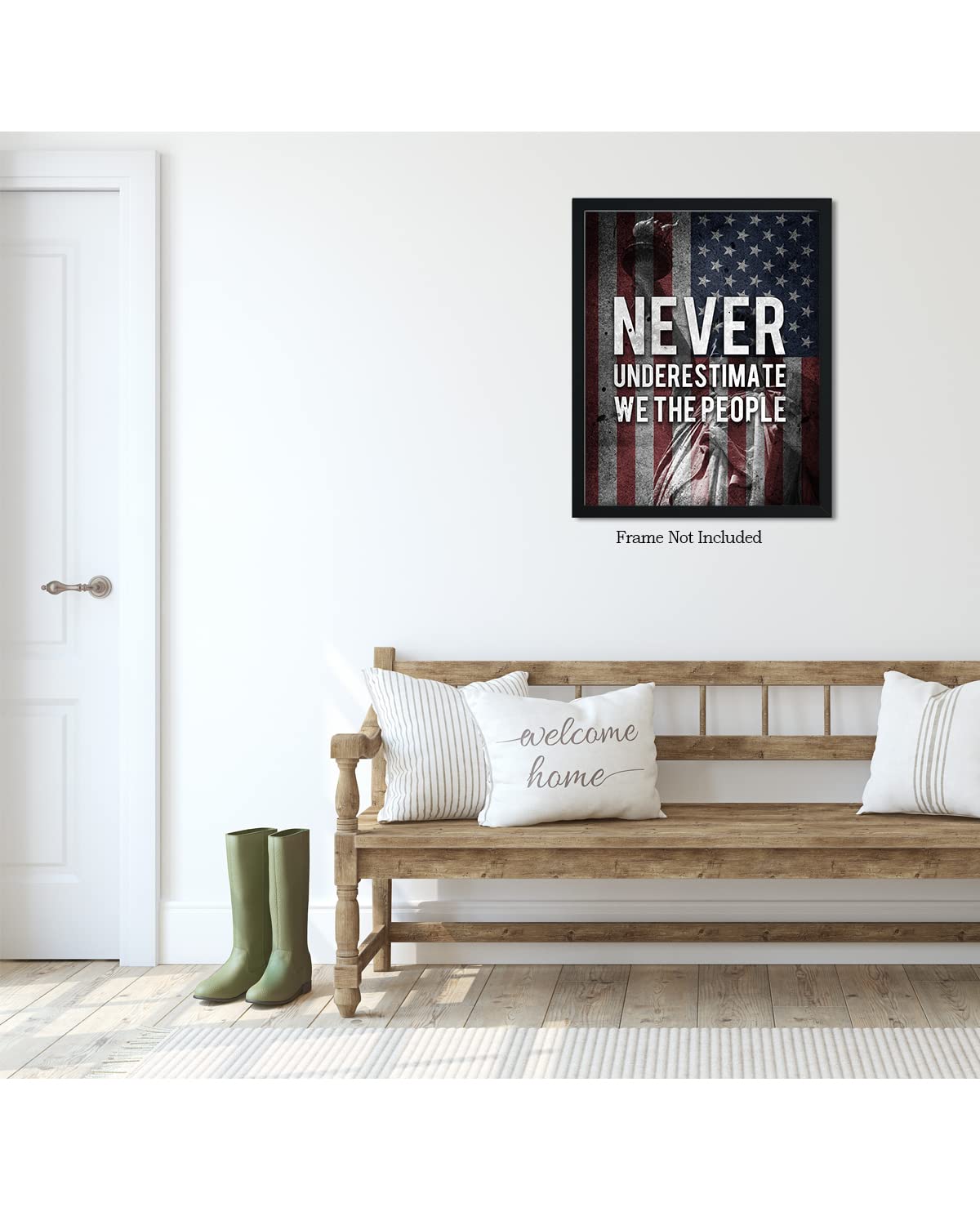 Never Underestimate We the People - American Pride Wall Art - Patriotic Wall Decor - American Patriotic Decor - Military Wall Decor - Patriot Decorations