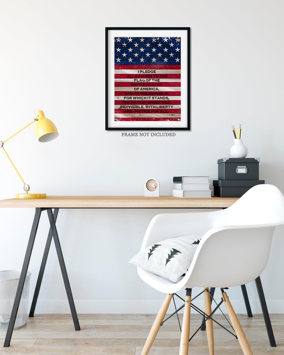 Pledge of Allegiance American Flag Wall Art - Patriotic Wall Decor - Memorial Day, 4th of July Canvas - Gift for Americana, US History Buffs, Military Veterans, Patriots