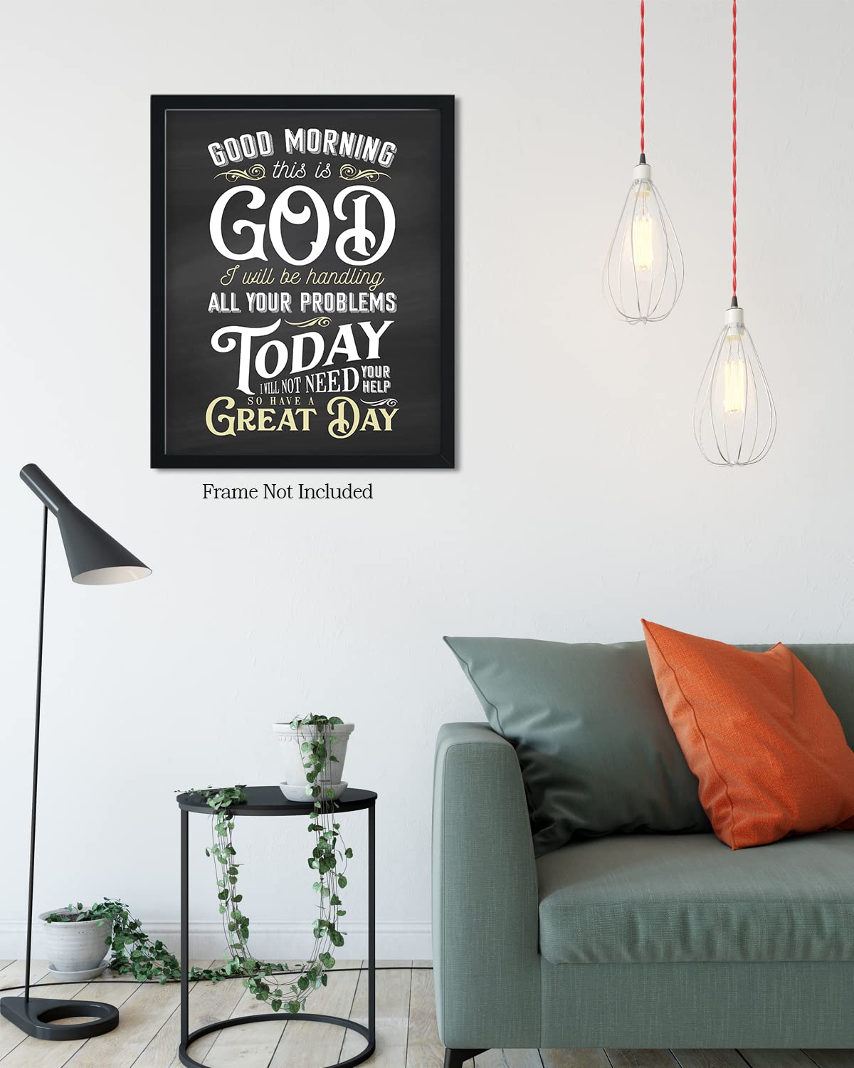 Good Morning This is God Religious Wall Decor - Christian Inspirational Wall Art - Bedroom Aesthetic Home Decor