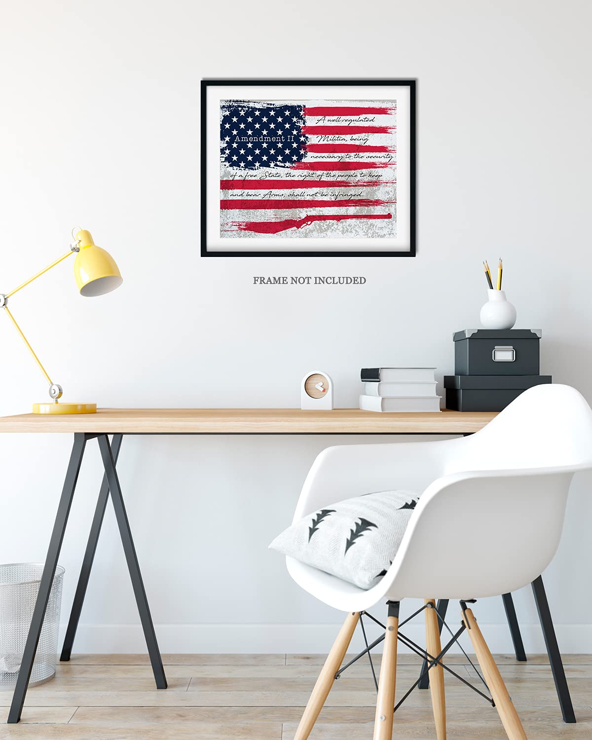 Second Amendment on American flag Wall Decor Art