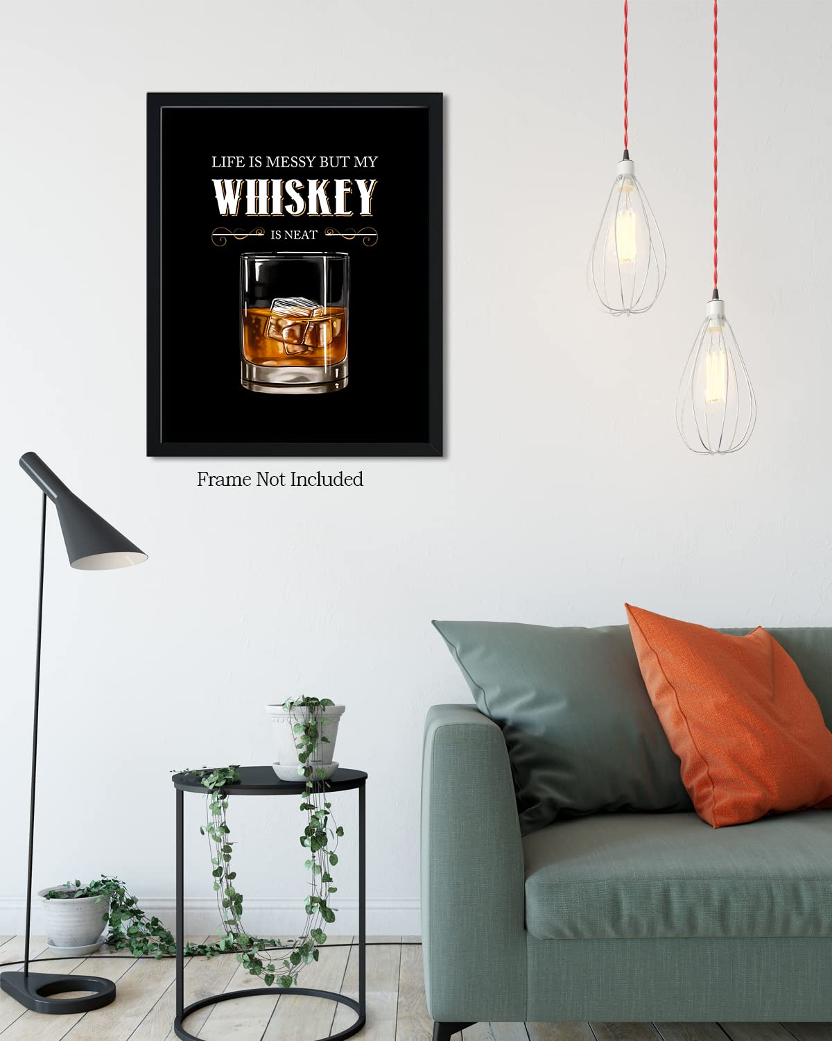 Life Is Messy But My Whiskey Is Neat - Whiskey Drinker Gift - Vintage Bar Prints - Home Bar Wall Decor