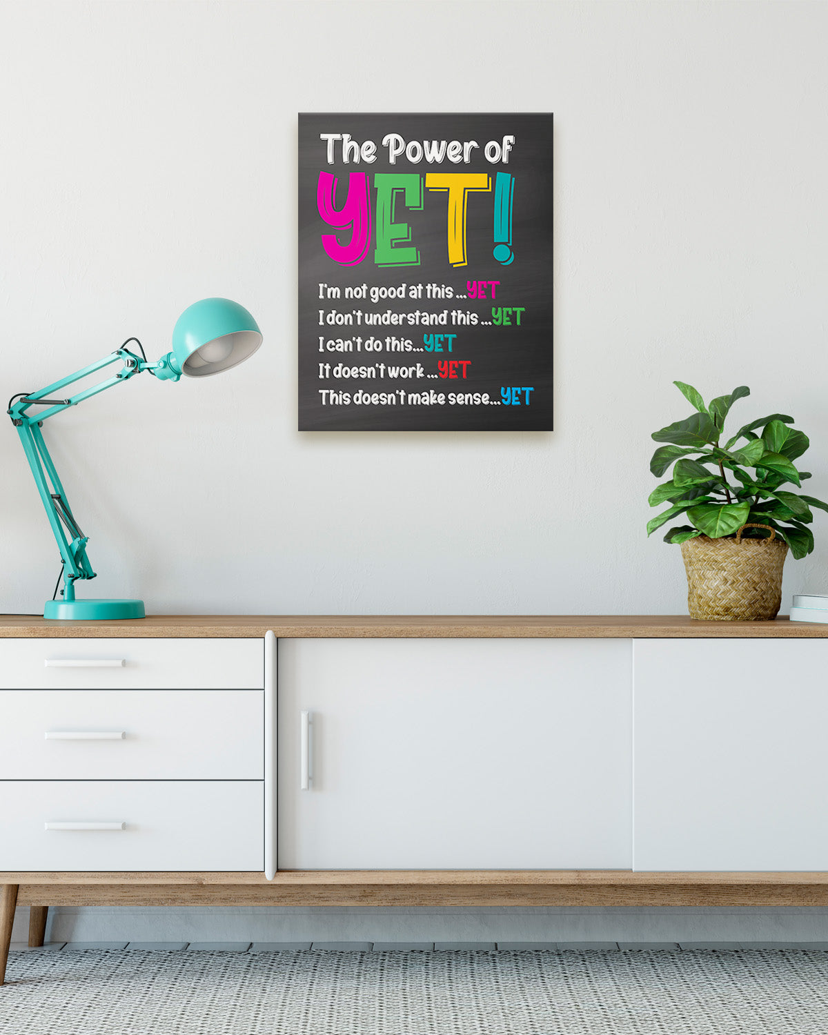 Govivo School Psychologist, Counseling Office Decor - The Power of Yet Mental Health Wall Decor for Kids - Teacher Supplies for Classroom - Room Decor Aesthetic - Bedroom Decor