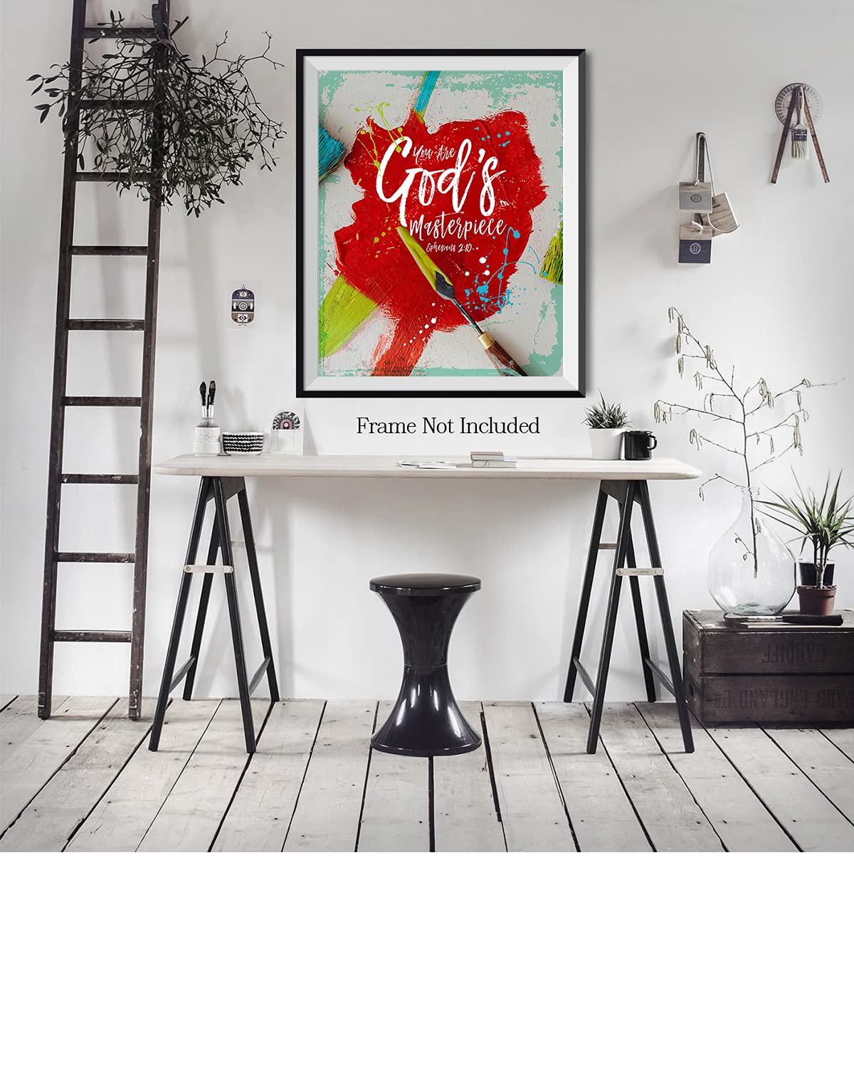 You Are God's Masterpiece (Ephesians 2:10)- Religious Wall Art Decorwith a light gray background