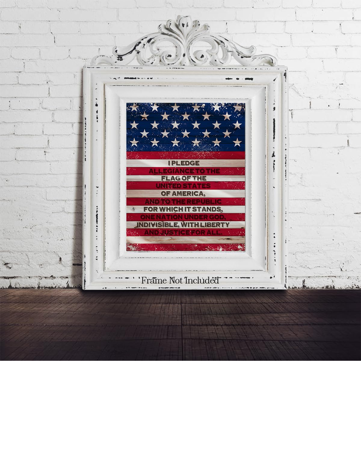 Pledge of Allegiance American Flag Wall Art - Patriotic Wall Decor - Memorial Day, 4th of July Canvas - Gift for Americana, US History Buffs, Military Veterans, Patriots