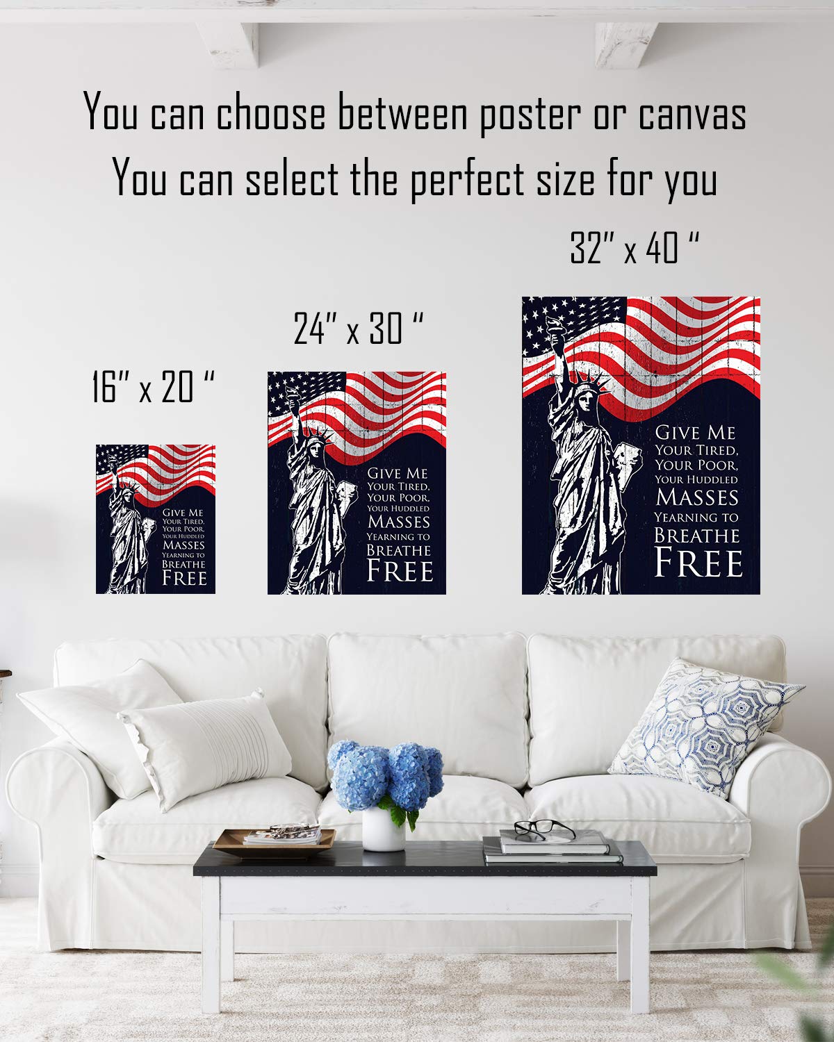 Give Me Your Tired, Your Poor, Your Huddled Masses Yearning to Breathe Free - Wall Decor Art Print