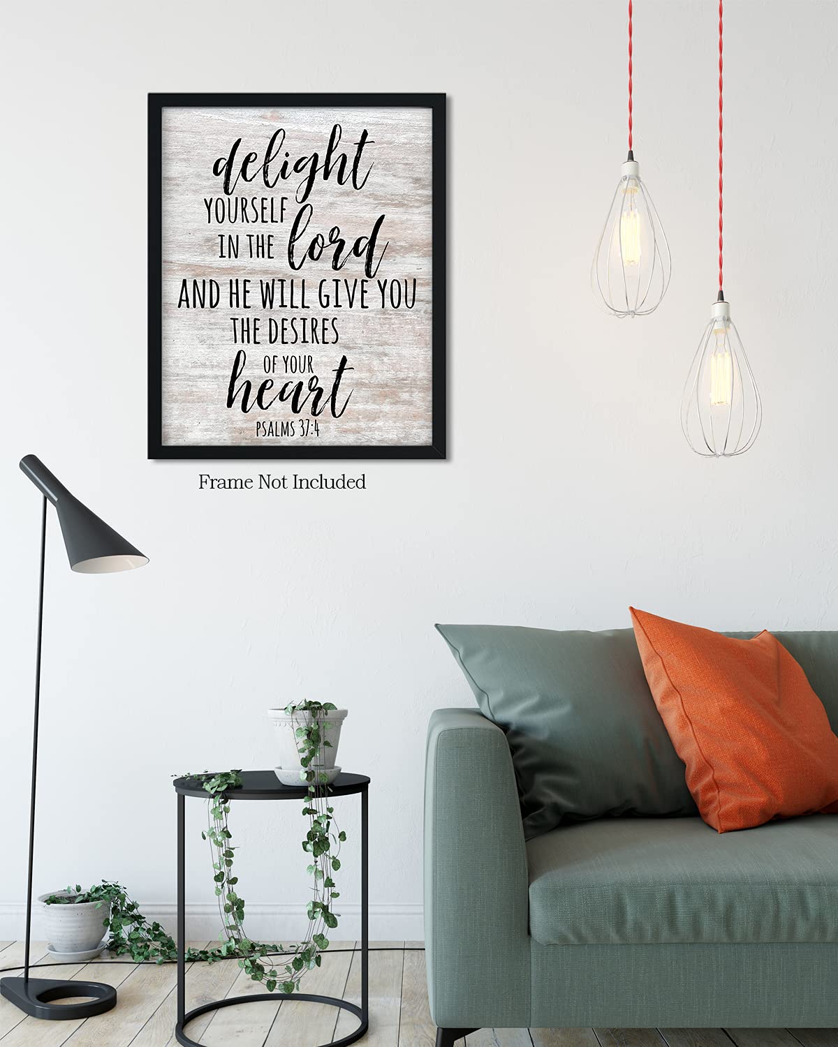 Delight yourself in the Lord, Psalm 37:4 bible verse - Christian home decor - Motivational wall art for farmhouse decor - Christmas gifts for women